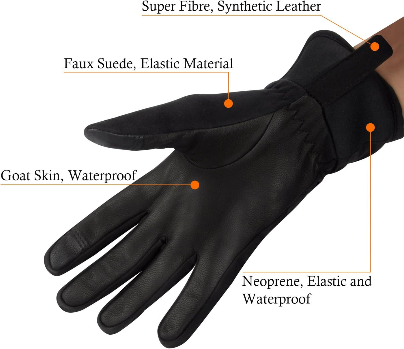 EOTW Winter Gloves for Men & Women, Windproof Outdoor Cycling & Running, Black L