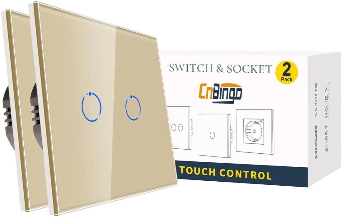 2 Pack CNBINGO WiFi Smart Light Switch Work with Alexa 2-Gang 1000w - Massive Discounts