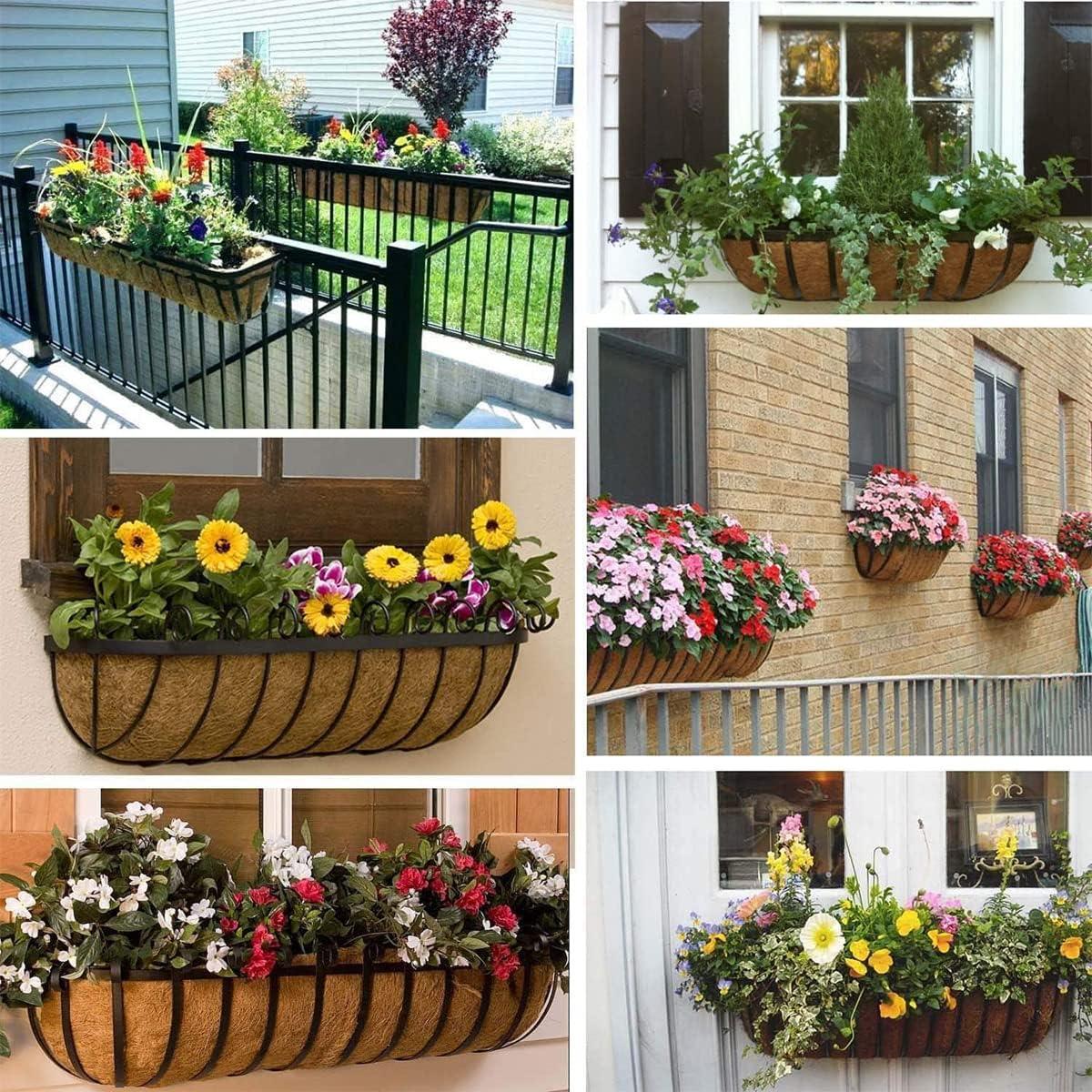 2 pcs Pre-formed Molded Coco Liners 30 inch (76cm) Window Flower Baskets - Massive Discounts