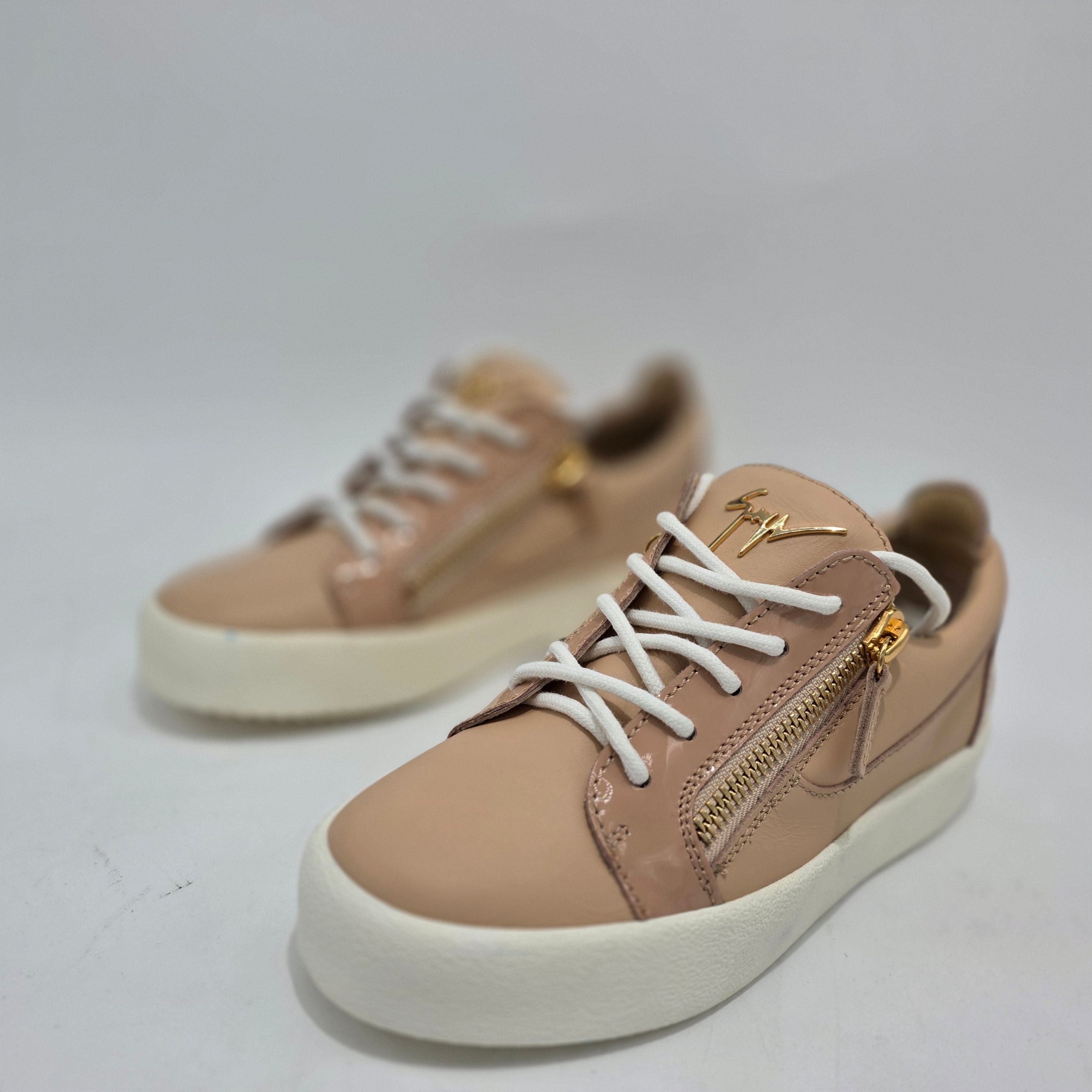 Giuseppe Zanotti May Leather Trainers Shell Pink Women's UK 3 (EU 36) Sneakers