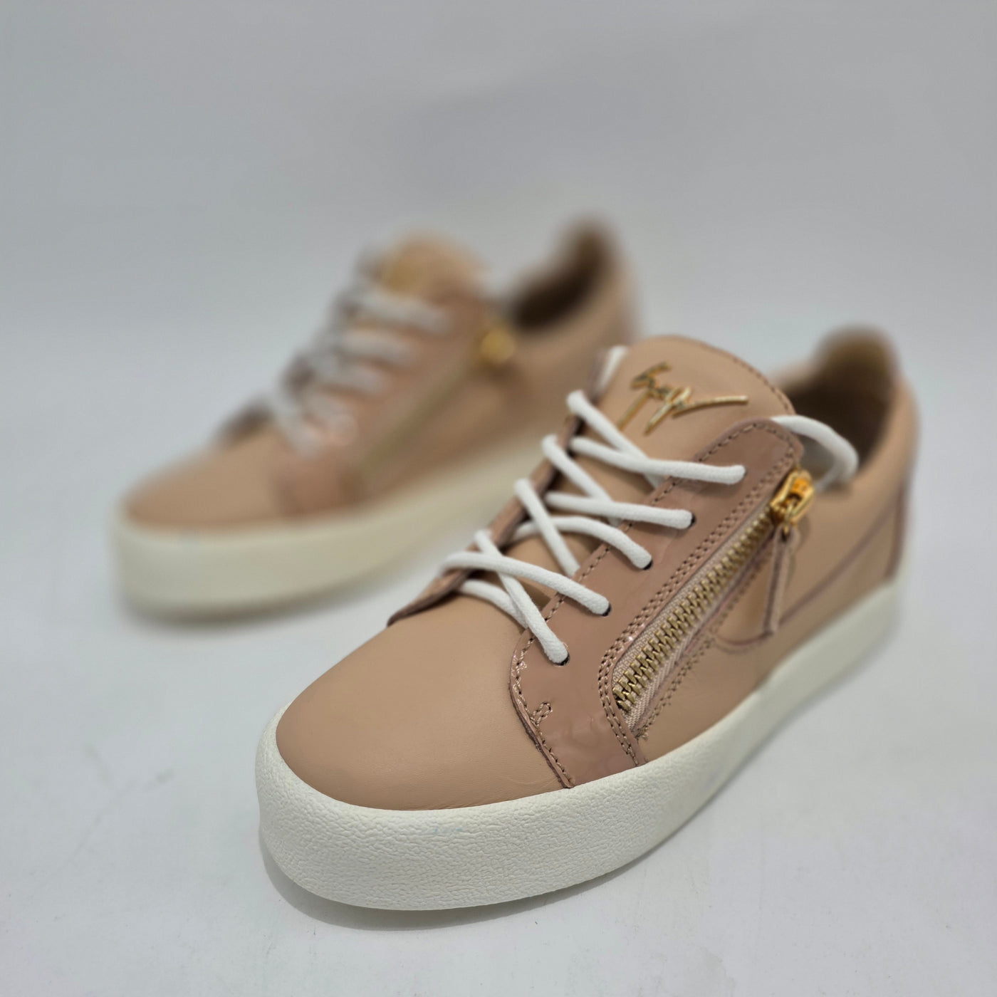 Giuseppe Zanotti May Leather Trainers Shell Pink Women's UK 3 (EU 36) Sneakers