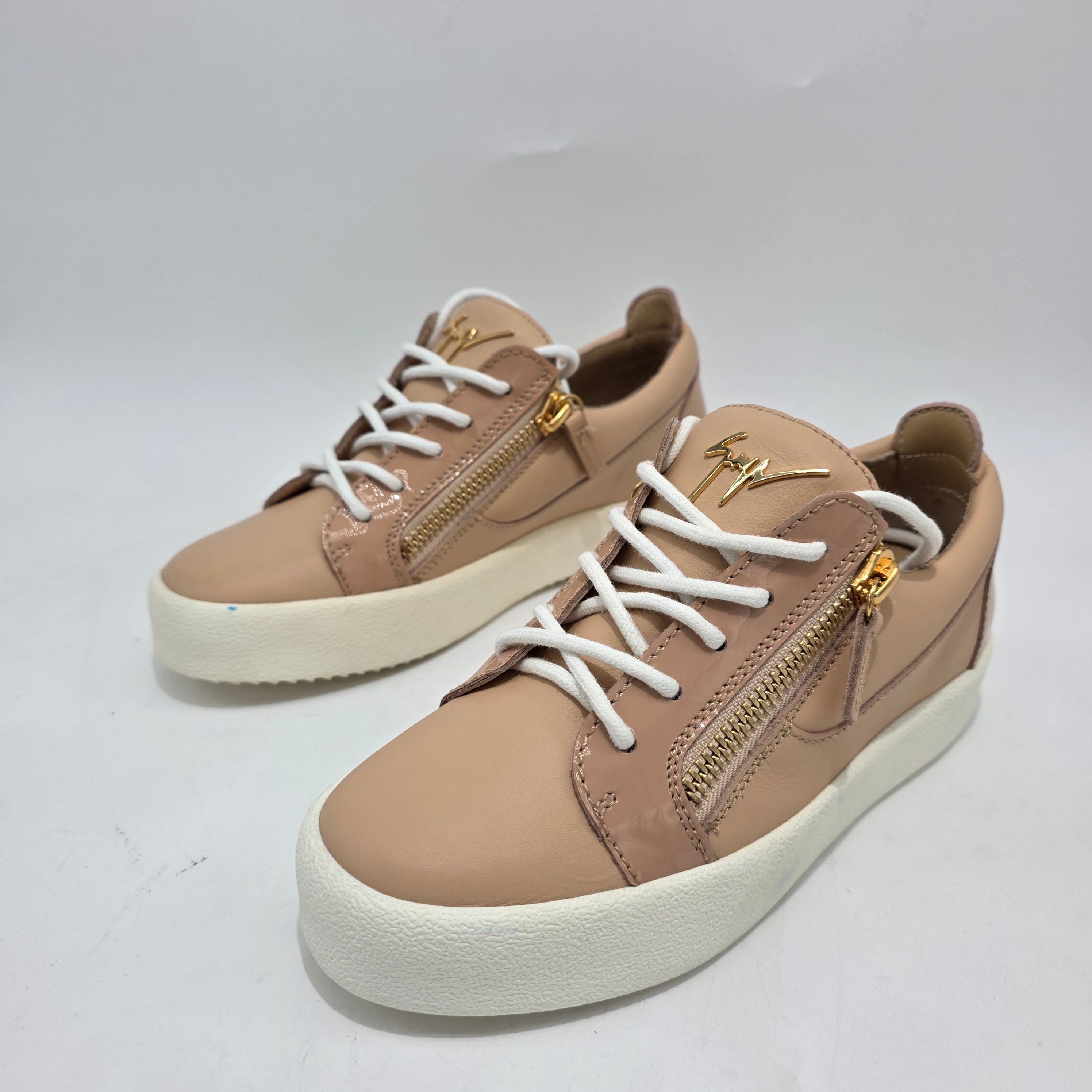 Giuseppe Zanotti May Leather Trainers Shell Pink Women's UK 3 (EU 36) Sneakers
