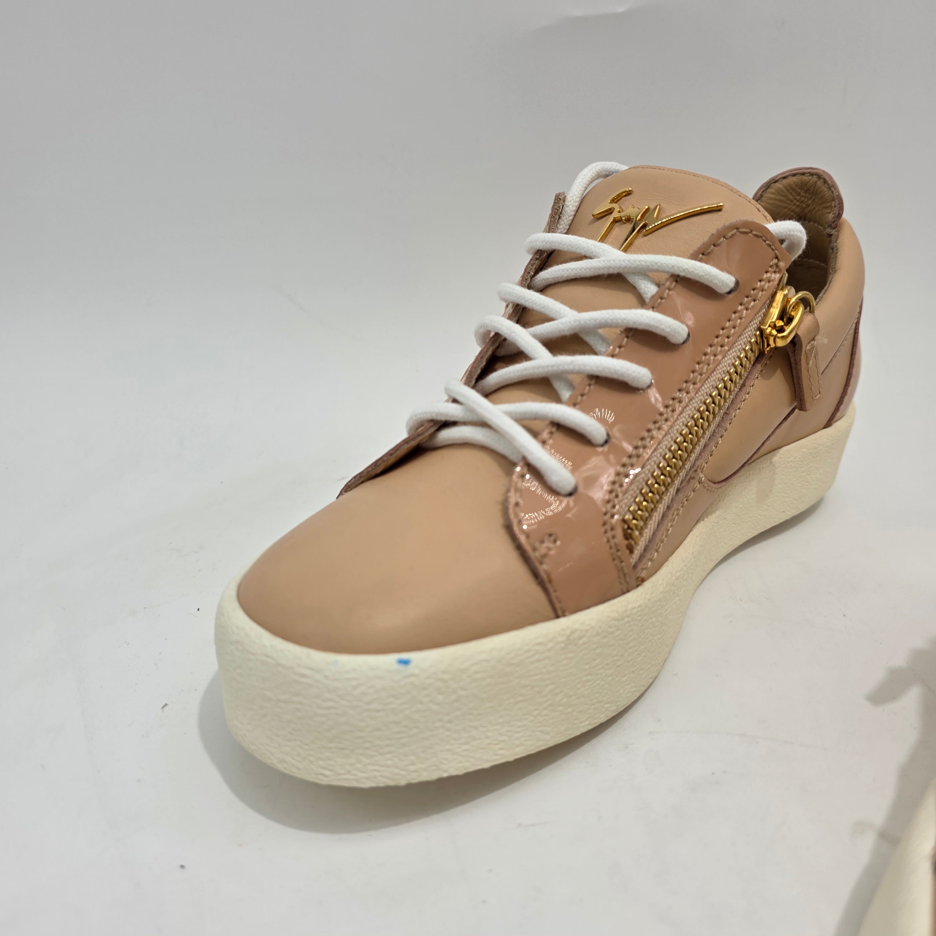 Giuseppe Zanotti May Leather Trainers Shell Pink Women's UK 3 (EU 36) Sneakers
