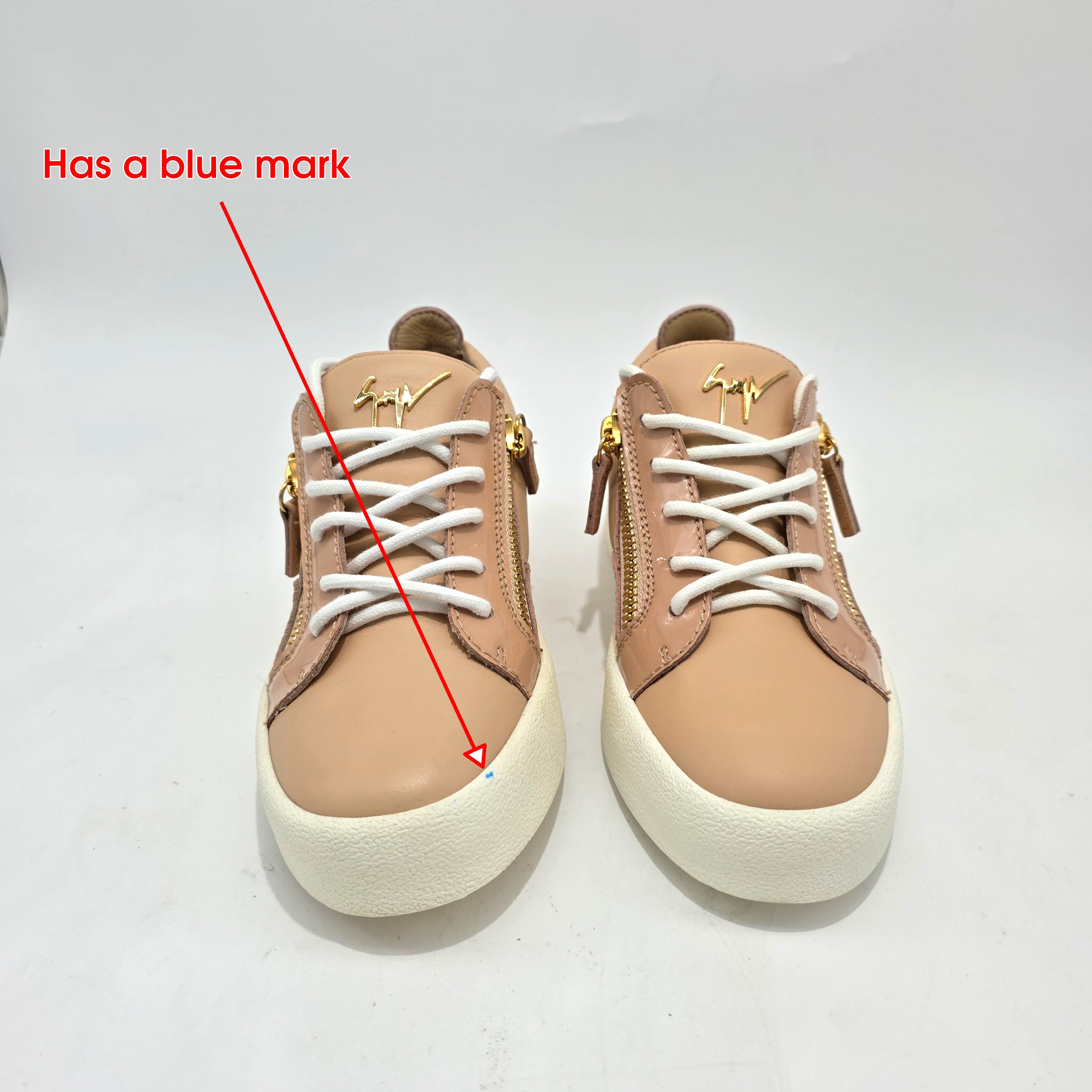 Giuseppe Zanotti May Leather Trainers Shell Pink Women's UK 3 (EU 36) Sneakers