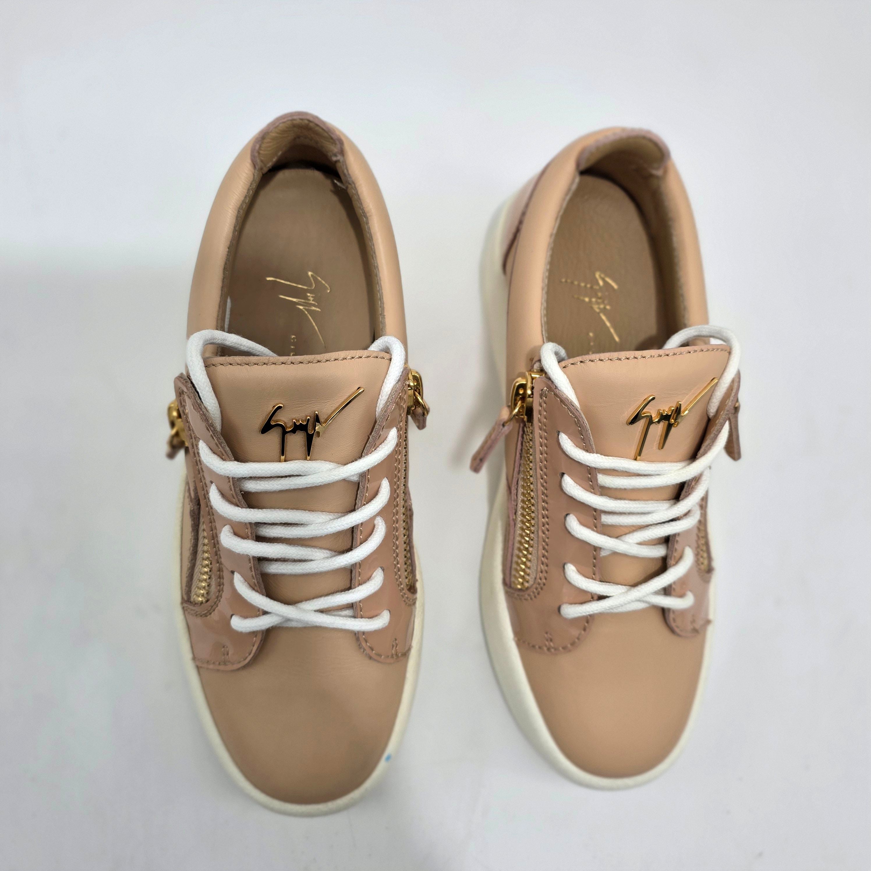 Giuseppe Zanotti May Leather Trainers Shell Pink Women's UK 3 (EU 36) Sneakers