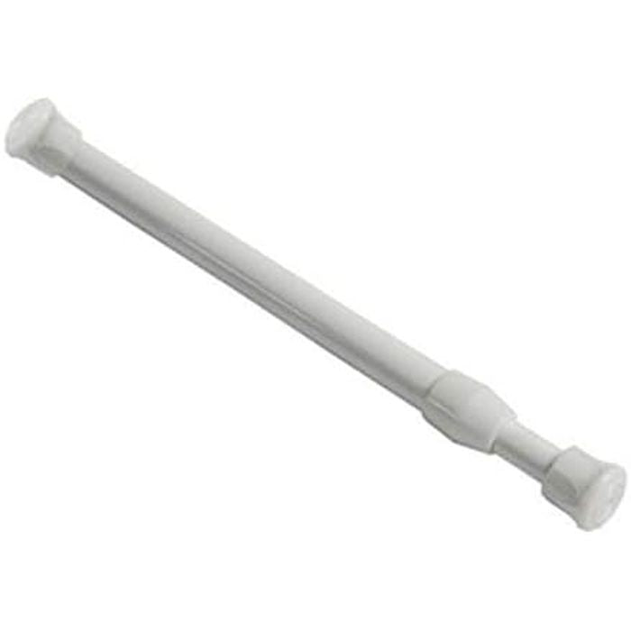 White Spring Loaded Tension Rod 70-120cm (27-47'') for Curtains or Nets at Home