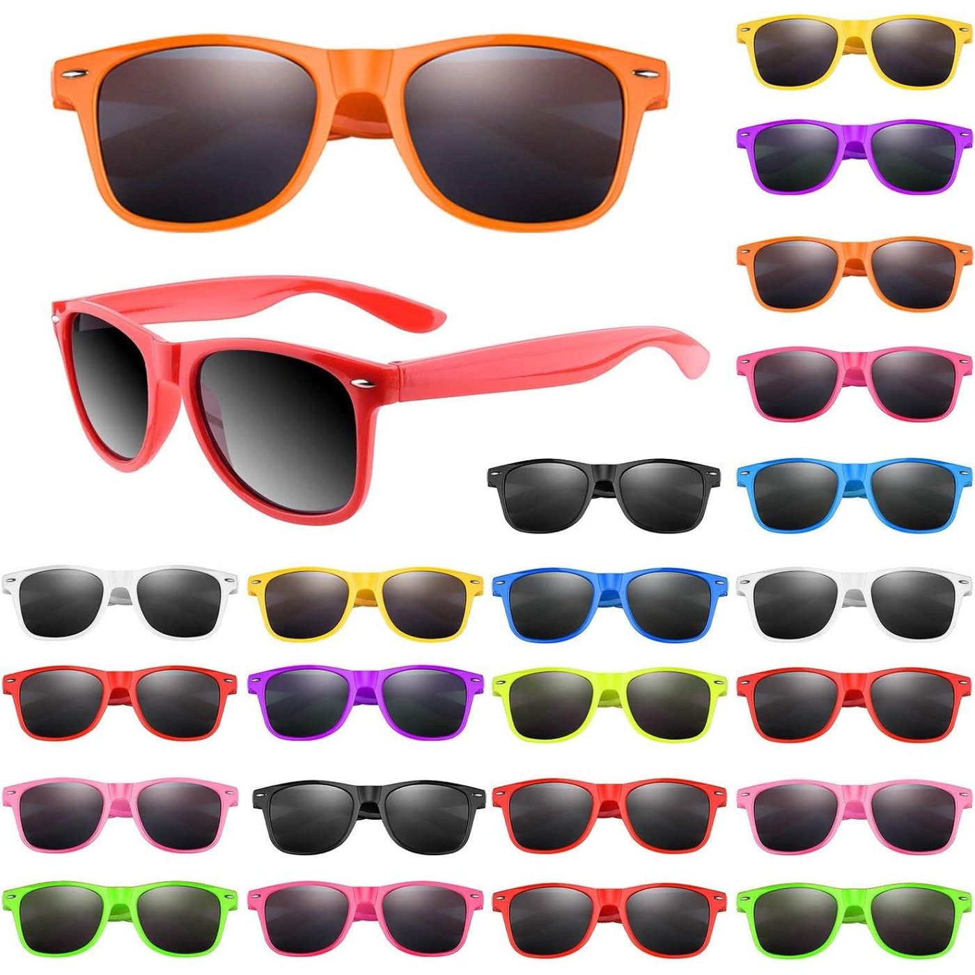 24 Packs Kids Party Sunglasses Bulk Neon Colors Sunglasses for Birthday Party - Massive Discounts