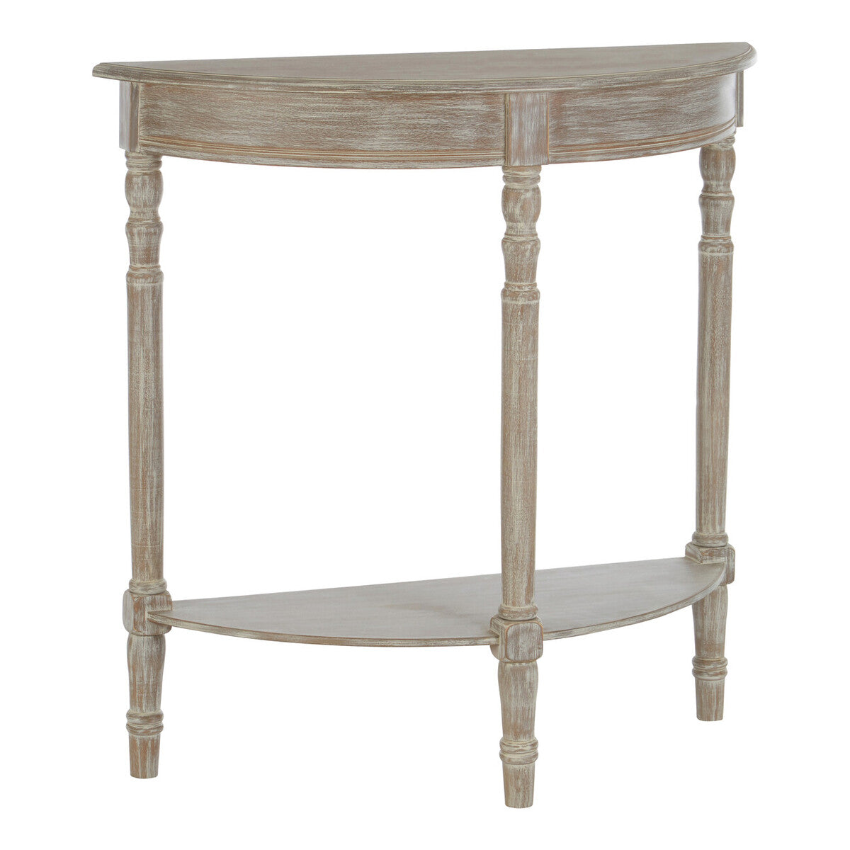 Half Moon Console Table Pine Wood Narrow Hallway Storage Shelf Orsina