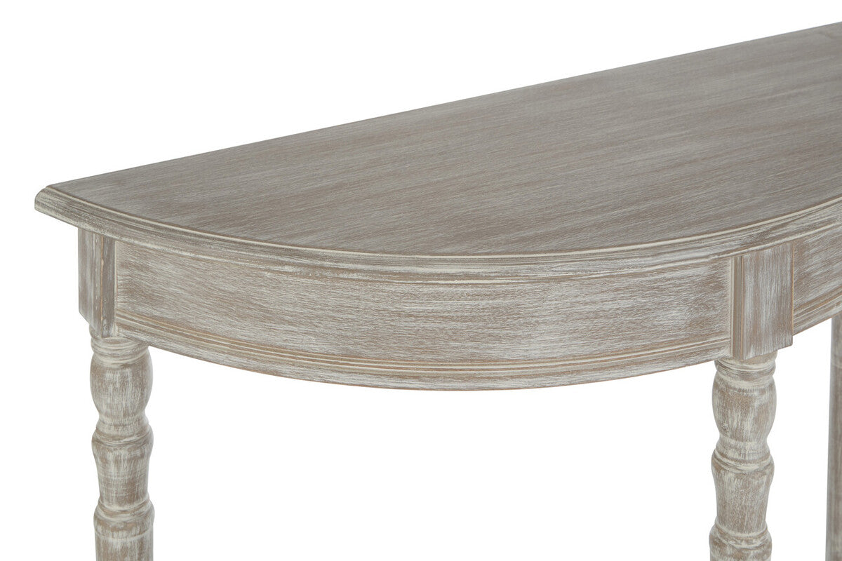 Half Moon Console Table Pine Wood Narrow Hallway Storage Shelf Orsina