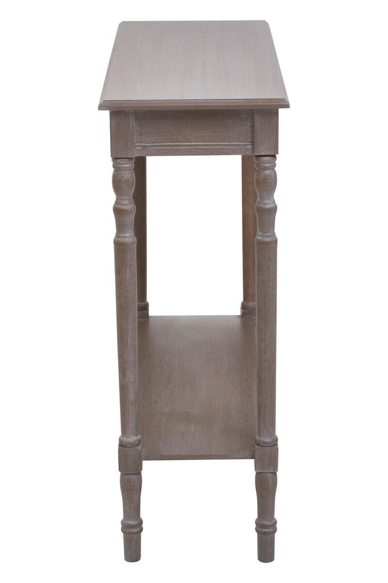 Console Table Pine Wood Narrow Hallway Table Storage Shelf Orsina