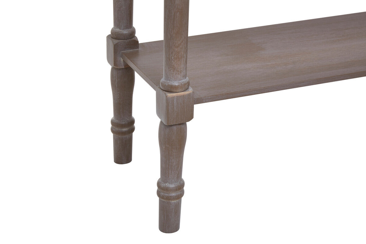 Console Table Pine Wood Narrow Hallway Table Storage Shelf Orsina
