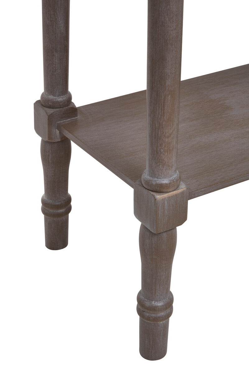 Console Table Pine Wood Narrow Hallway Table Storage Shelf Orsina