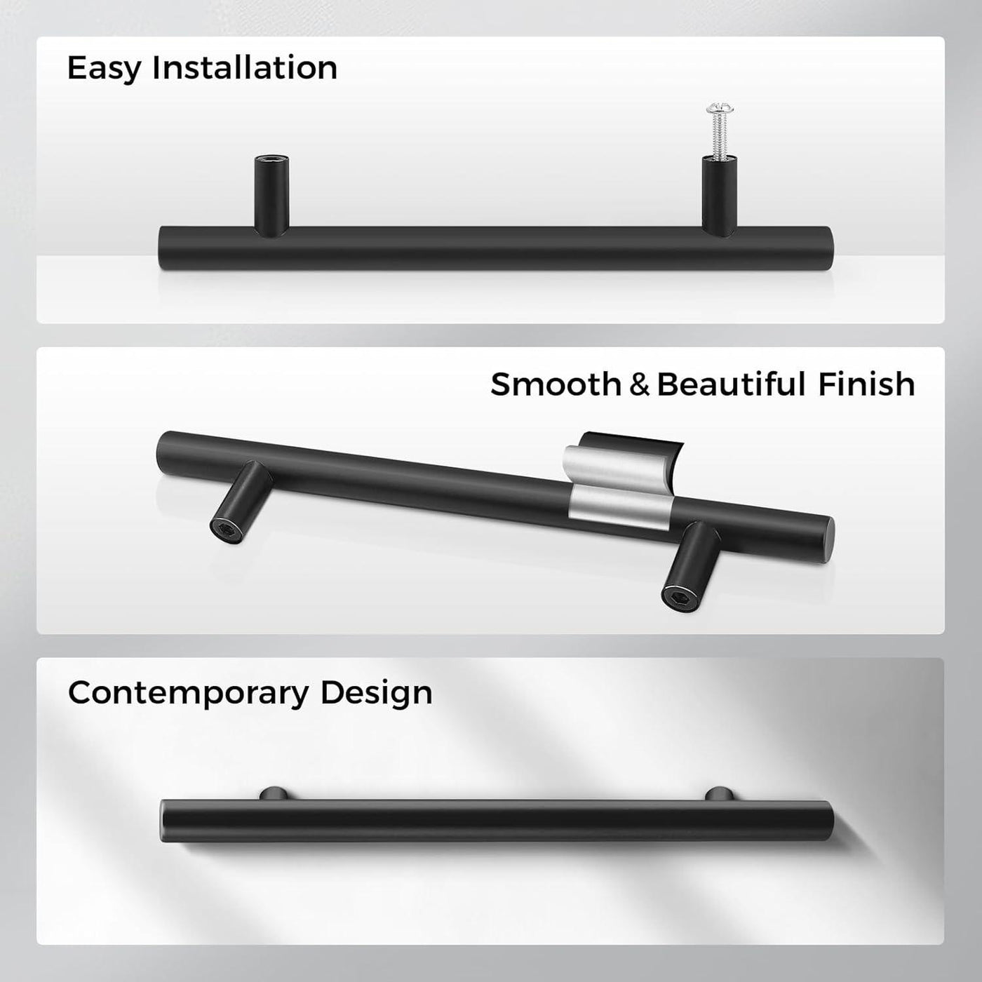 Probrico 20 Pack Stainless Steel T-Bar Handles - 128mm Hole Centers