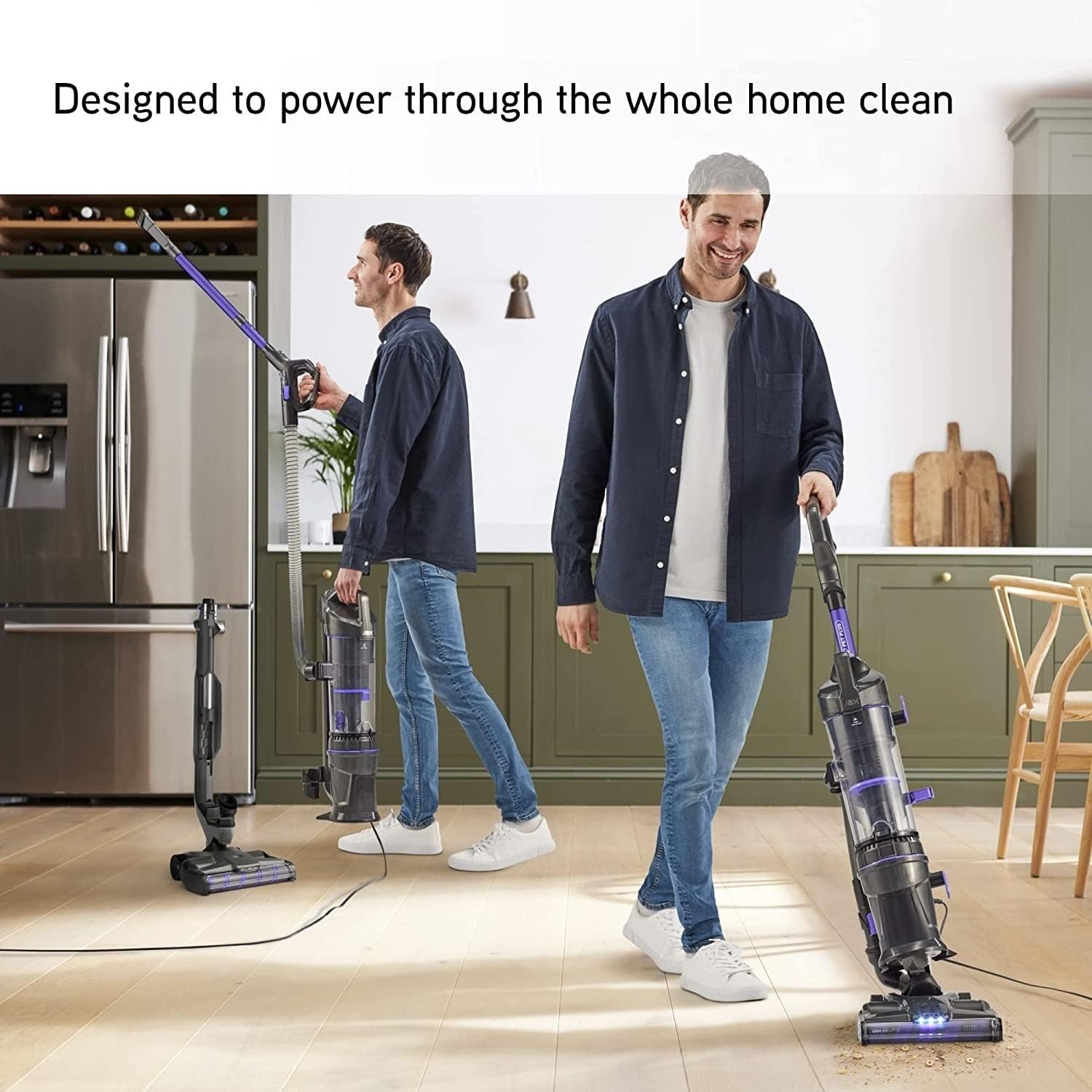 Vax Air Lift 2 Pet Plus Upright Vacuum, VersaClean & Lift Out Tech, Grey/Purple