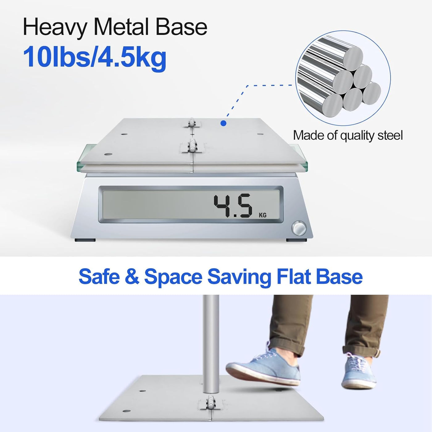 EMART 8.5x10ft Backdrop Stand – Heavy Duty Photo Frame with Steel Base, Silver