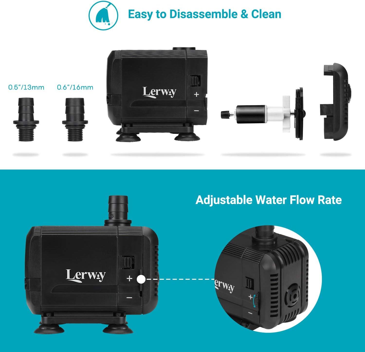 Submersible Water Pump 1500L/H 15W Ultra-Quiet for Aquarium LERWAY - Massive Discounts