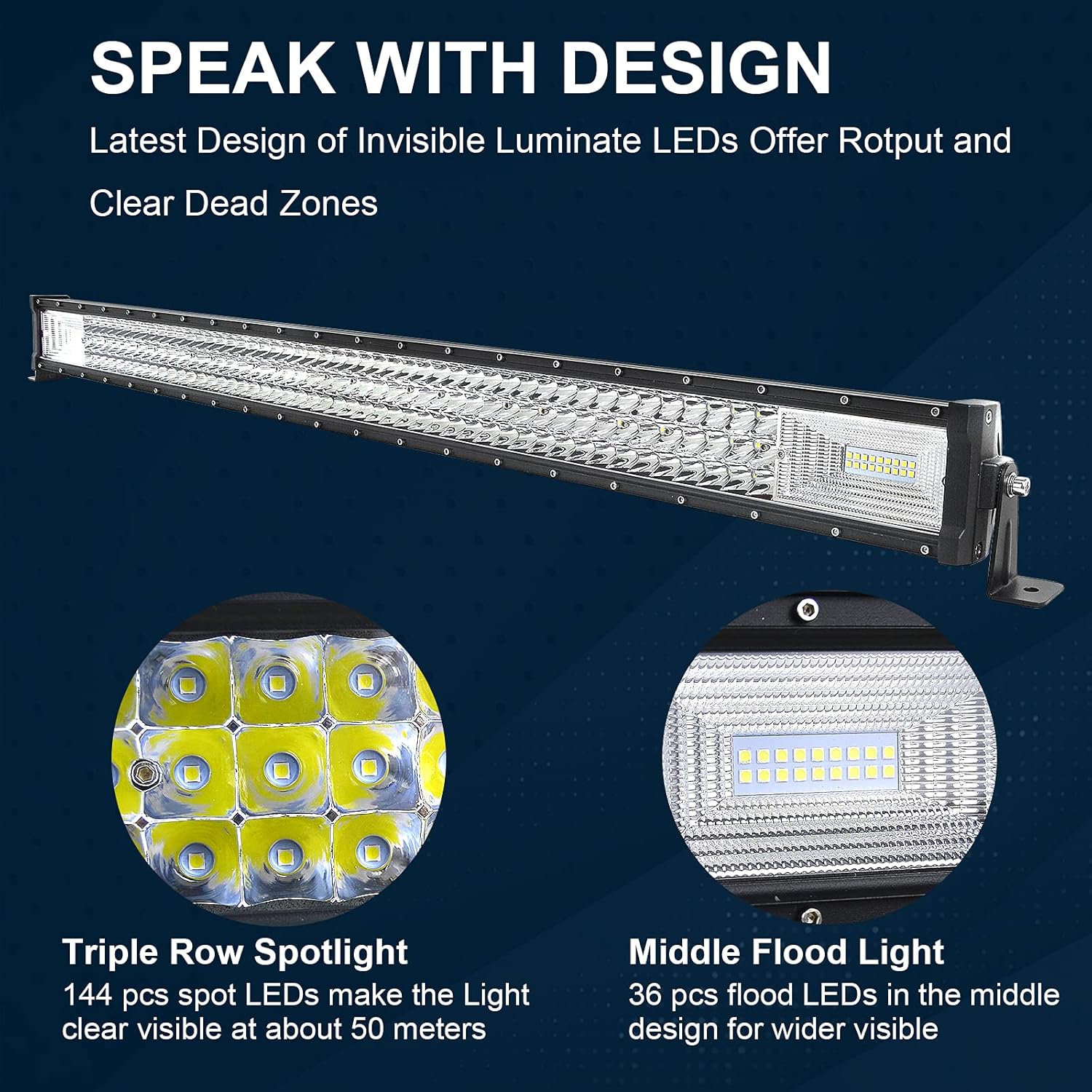 RIGIDON 42'' Slim LED Light Bar 540W - 12V/24V Off-Road Combo Beam, Waterproof