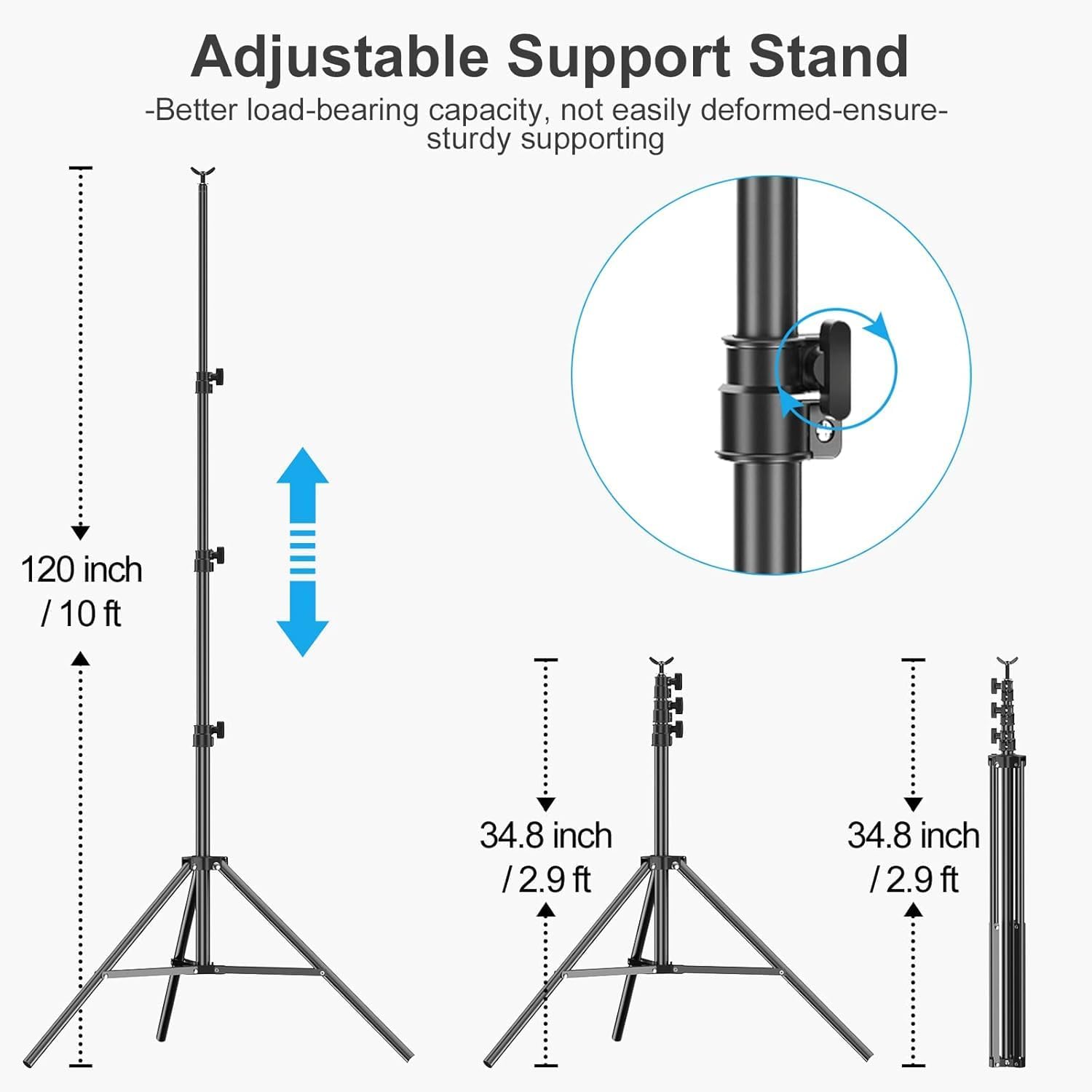 EMART 10x12ft Photo Backdrop Stand, Heavy Duty Adjustable Support Kit