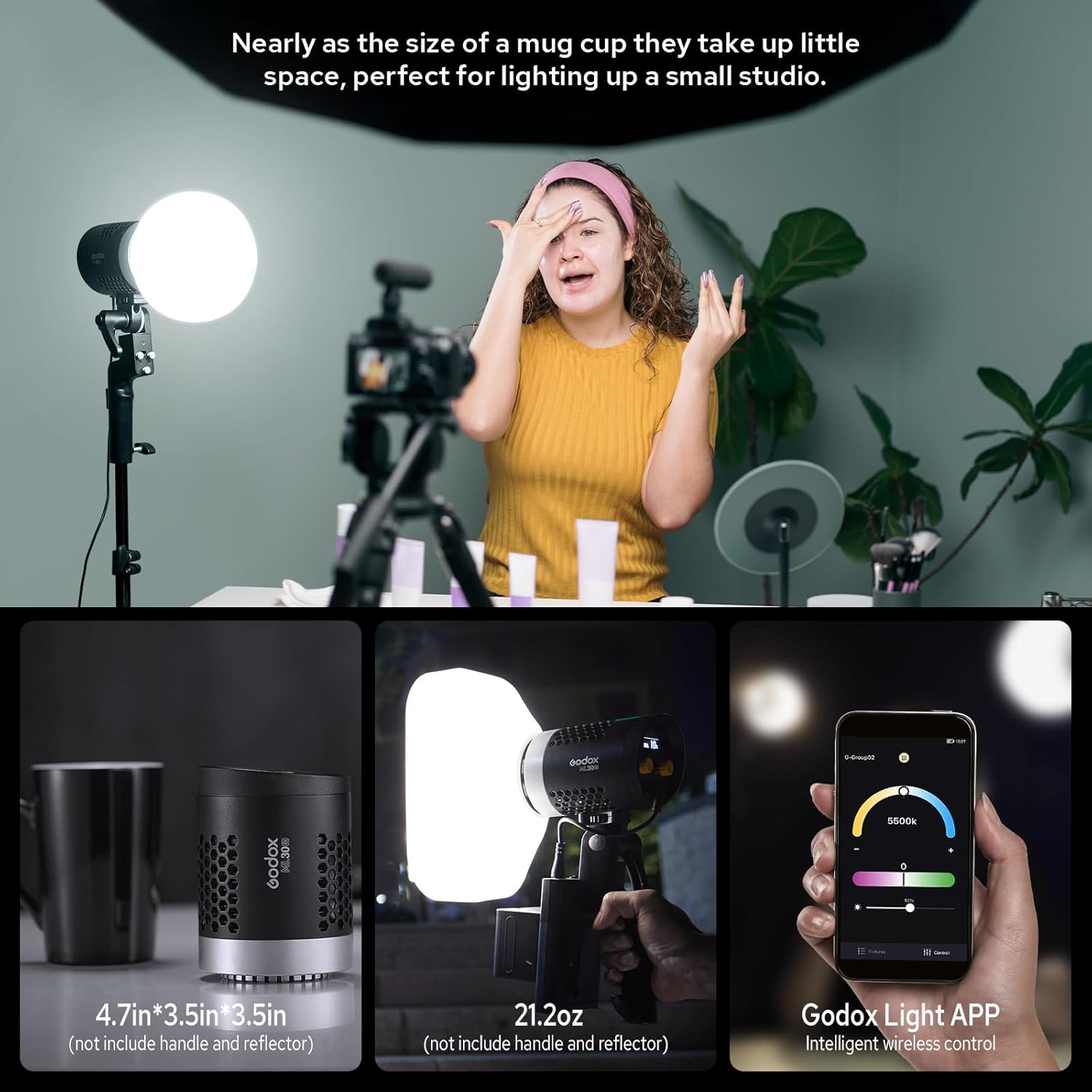 Godox ML30Bi 40W Bi-Color LED Video Light 2800-6500K FX Effects APP & Silent Mode