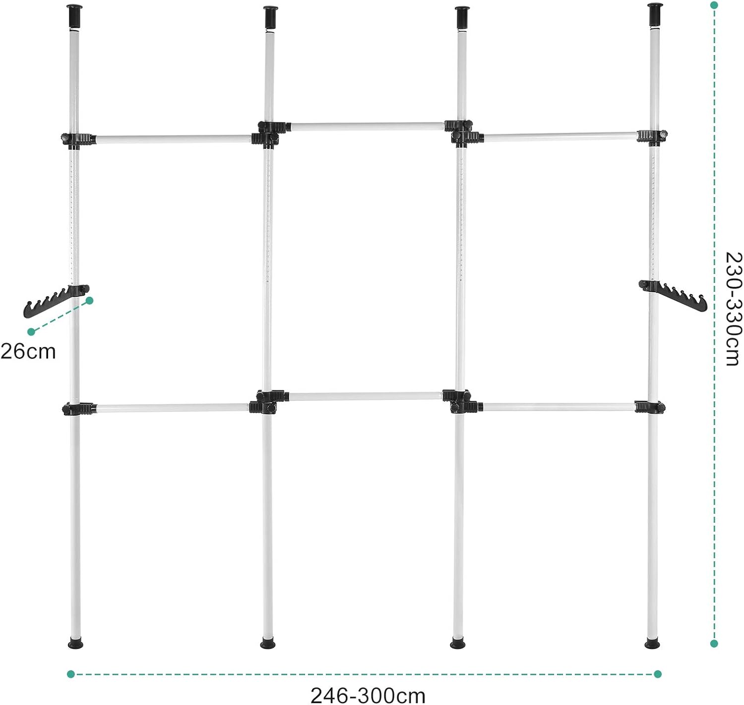 Collapsible metal stand with adjustable height on a white background