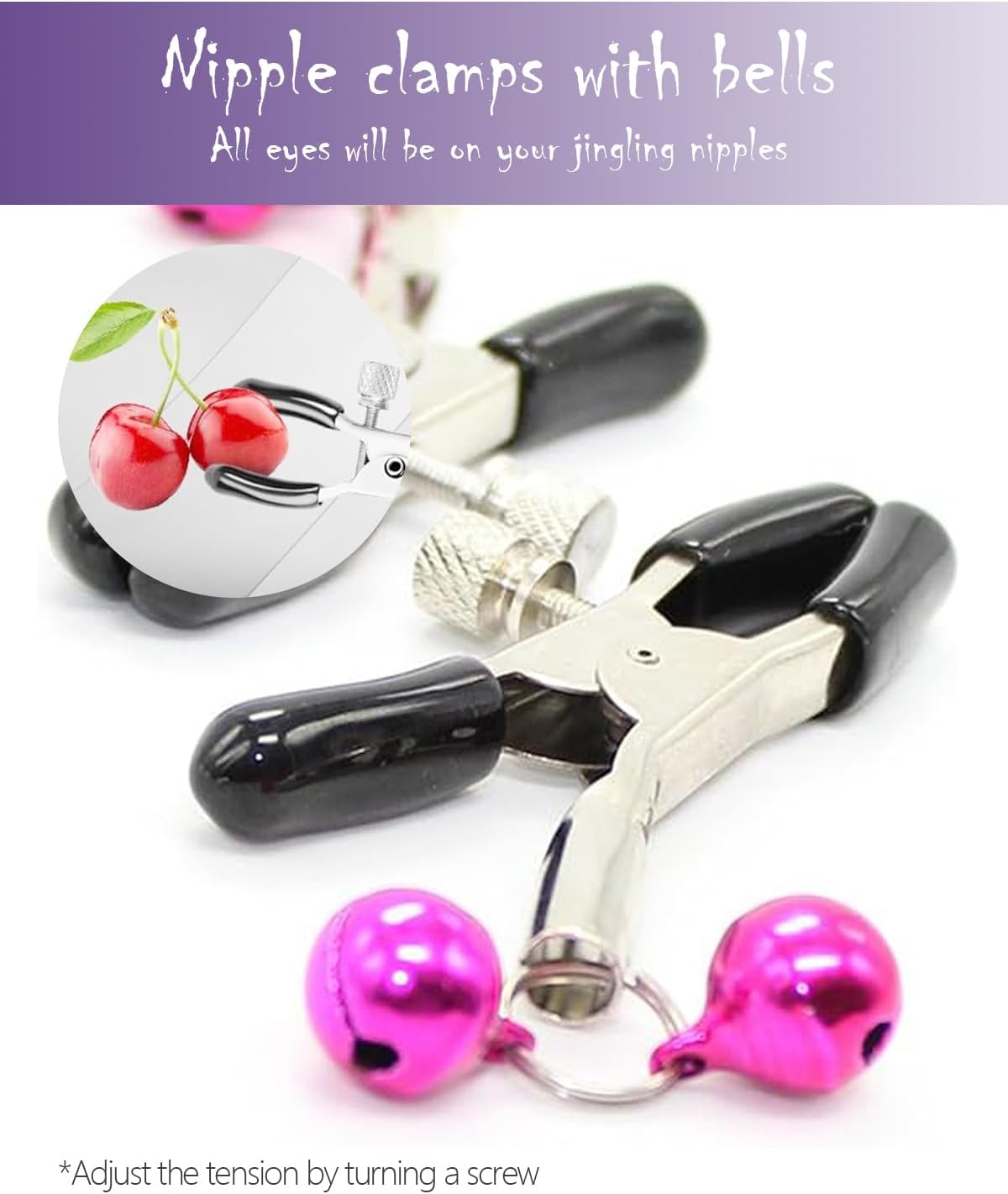 Nipple clamps with bells on a white background