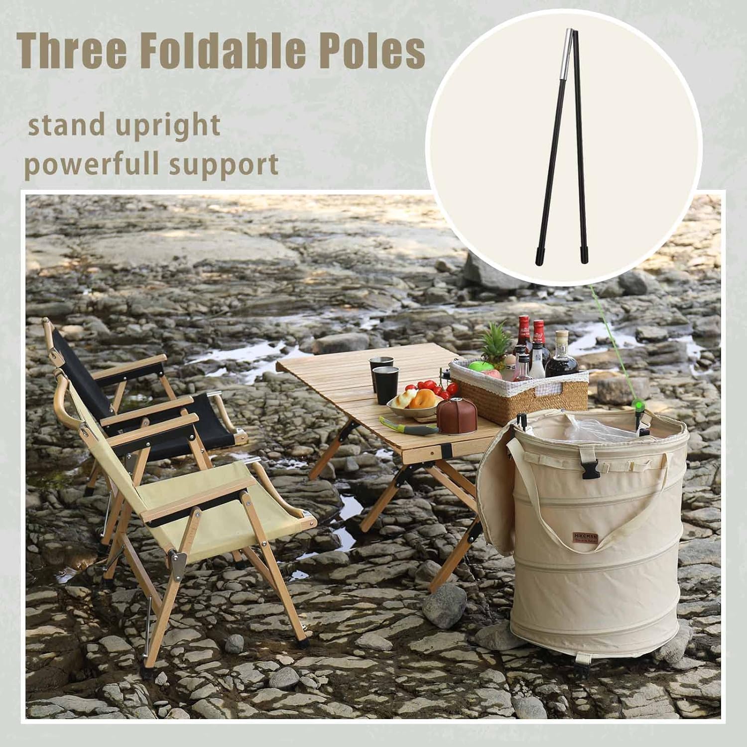 Collapsible 60L Garden Waste Bag – Pop-Up Bin with Lid for Camping & Outdoor Use