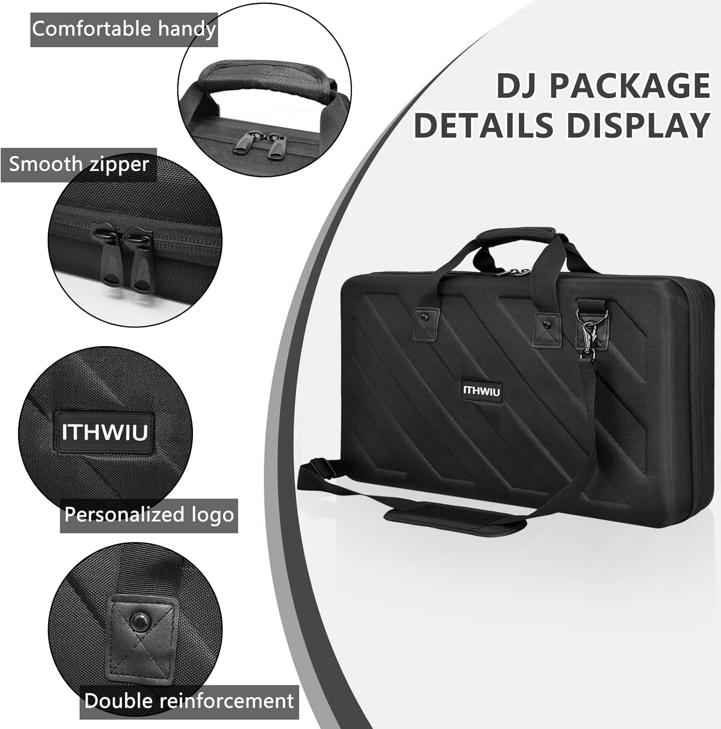 BQKOZFIN DJ Hard Case for Pioneer DDJ 1000/1000SRT/FLX10 Controllers, EVA Bag