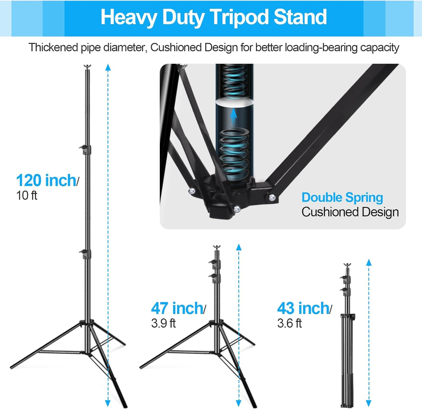 EMART 10x12ft Large Backdrop Stand Kit, Adjustable for Party, Wedding, Studio