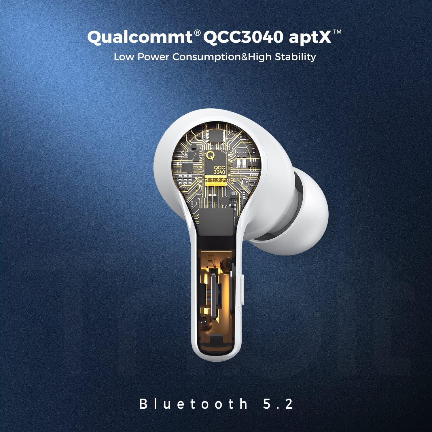 Tribit FlyBuds C1 Wireless Earbuds, Bluetooth 5.2, 50H Playtime, Noise Cut