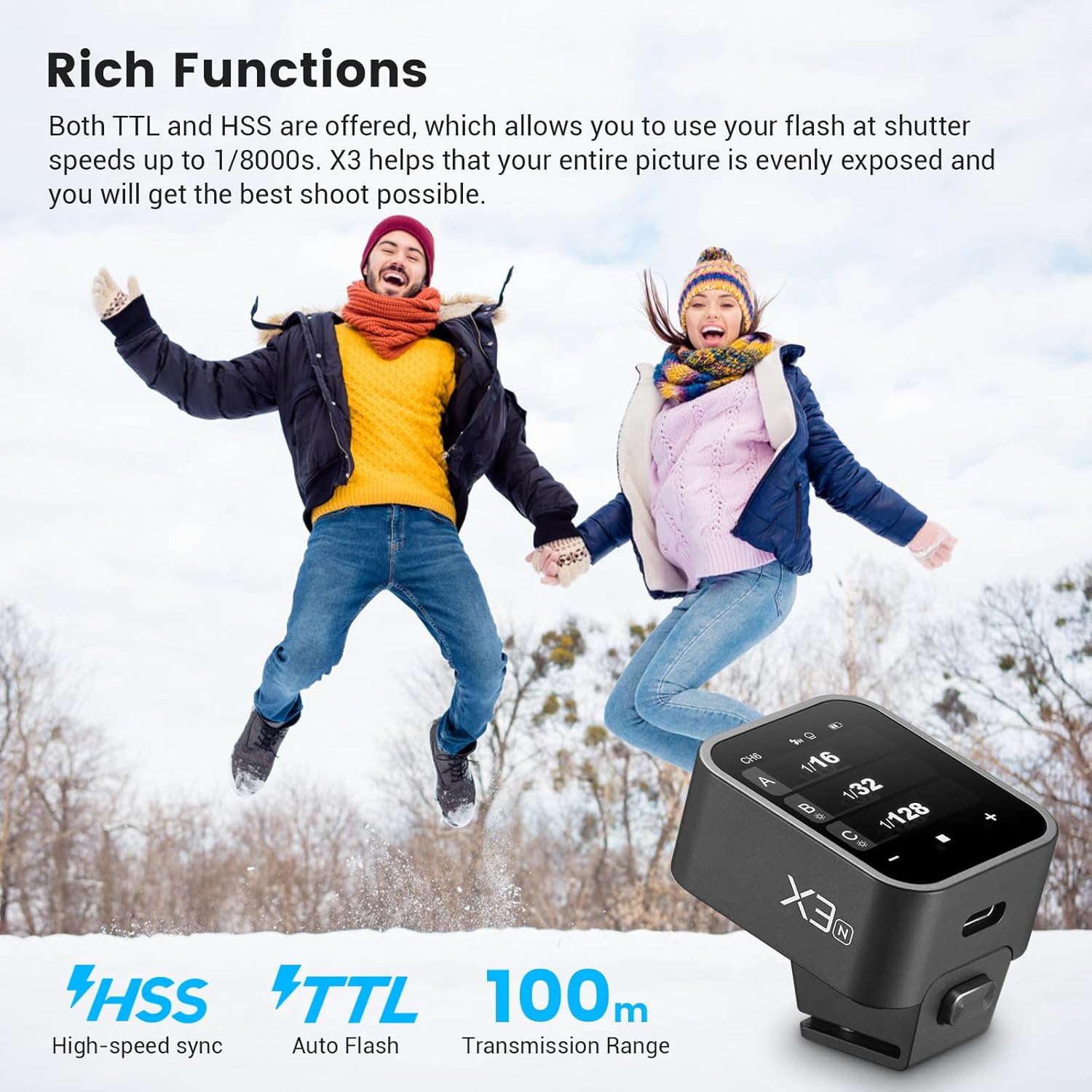Godox X3-N TTL Wireless Flash Trigger 1/8000s HSS Touchscreen for Nikon Cameras