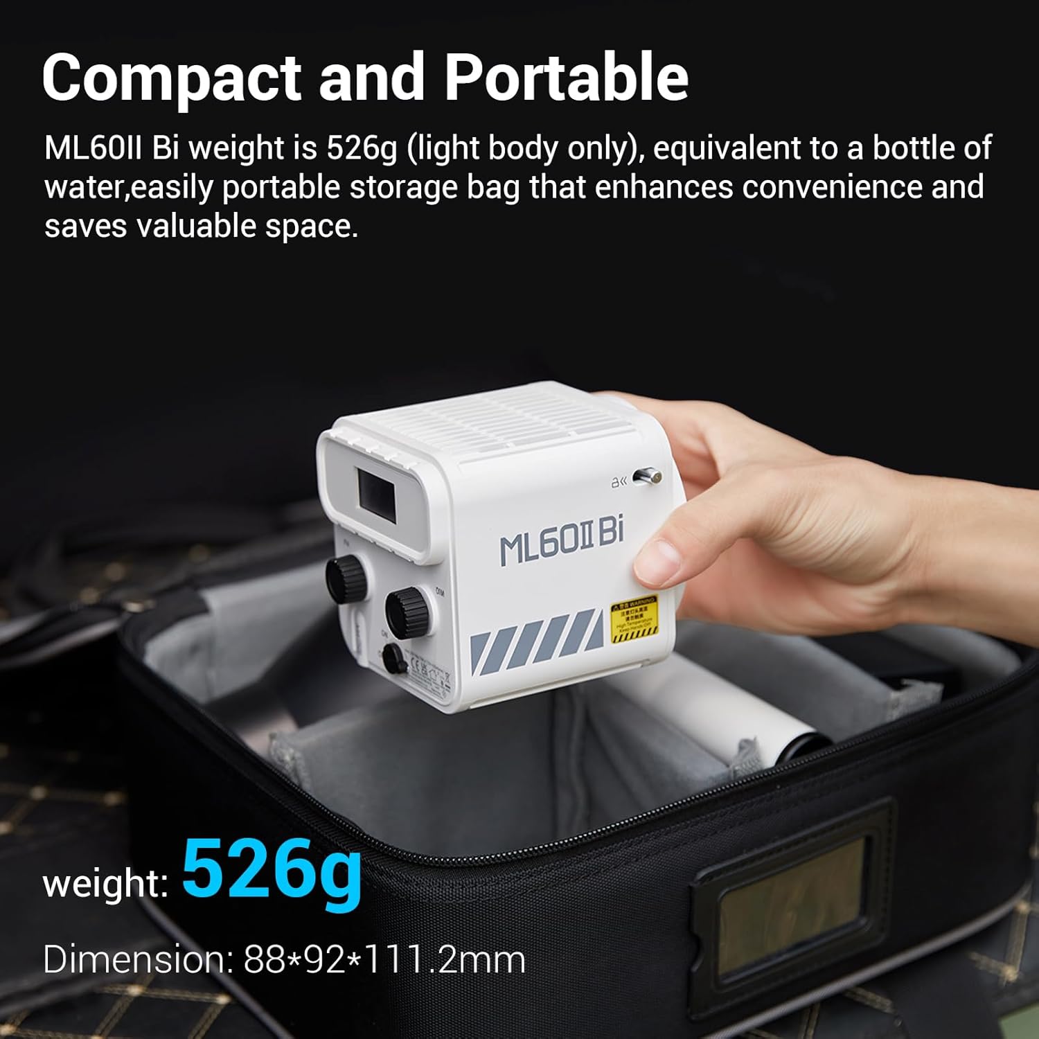 Godox ML60IIBi Kit1 70W LED Video Light 2800-6500K APP Control & Battery Base