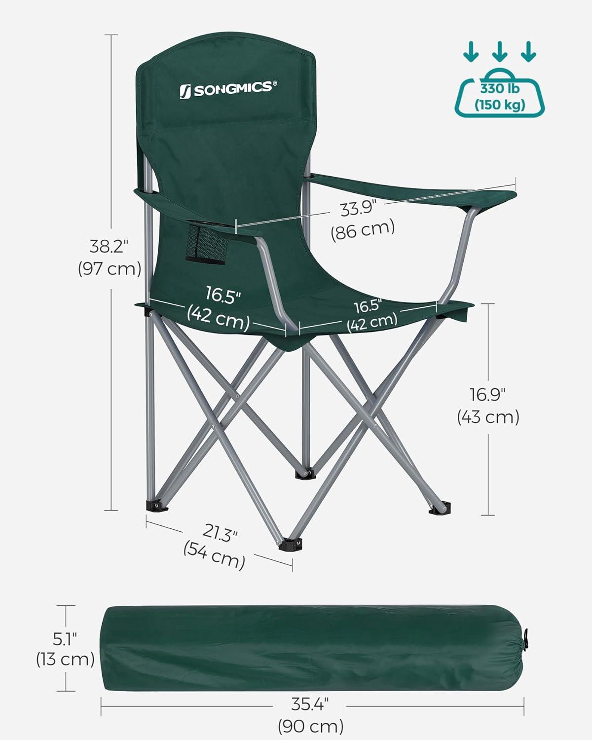 SONGMICS Set of 2 Folding Camping Chairs Max. Load Capacity 150 kg - Massive Discounts
