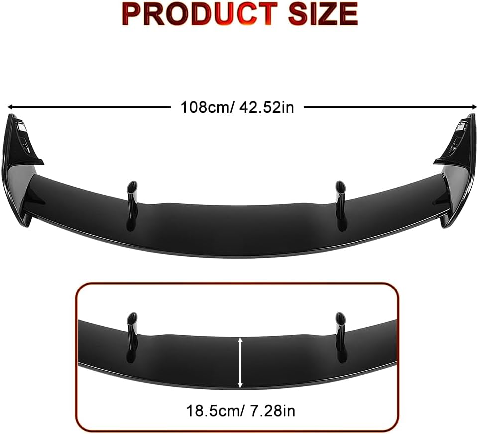 Black car bumper with measurements on a white background