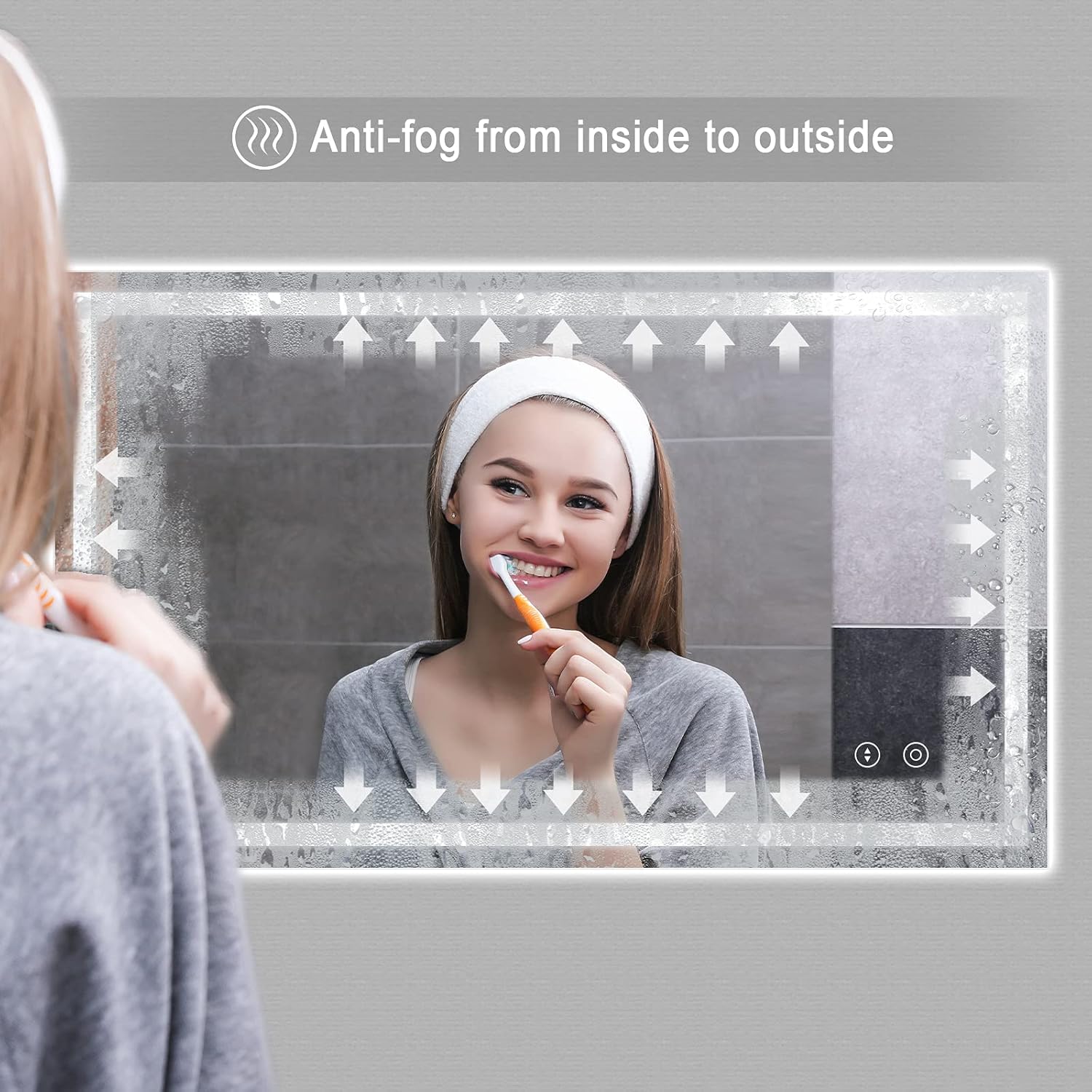 LED Bathroom Mirror Backlit Dimmable 3 Color 1000x600mm Demister Dripex