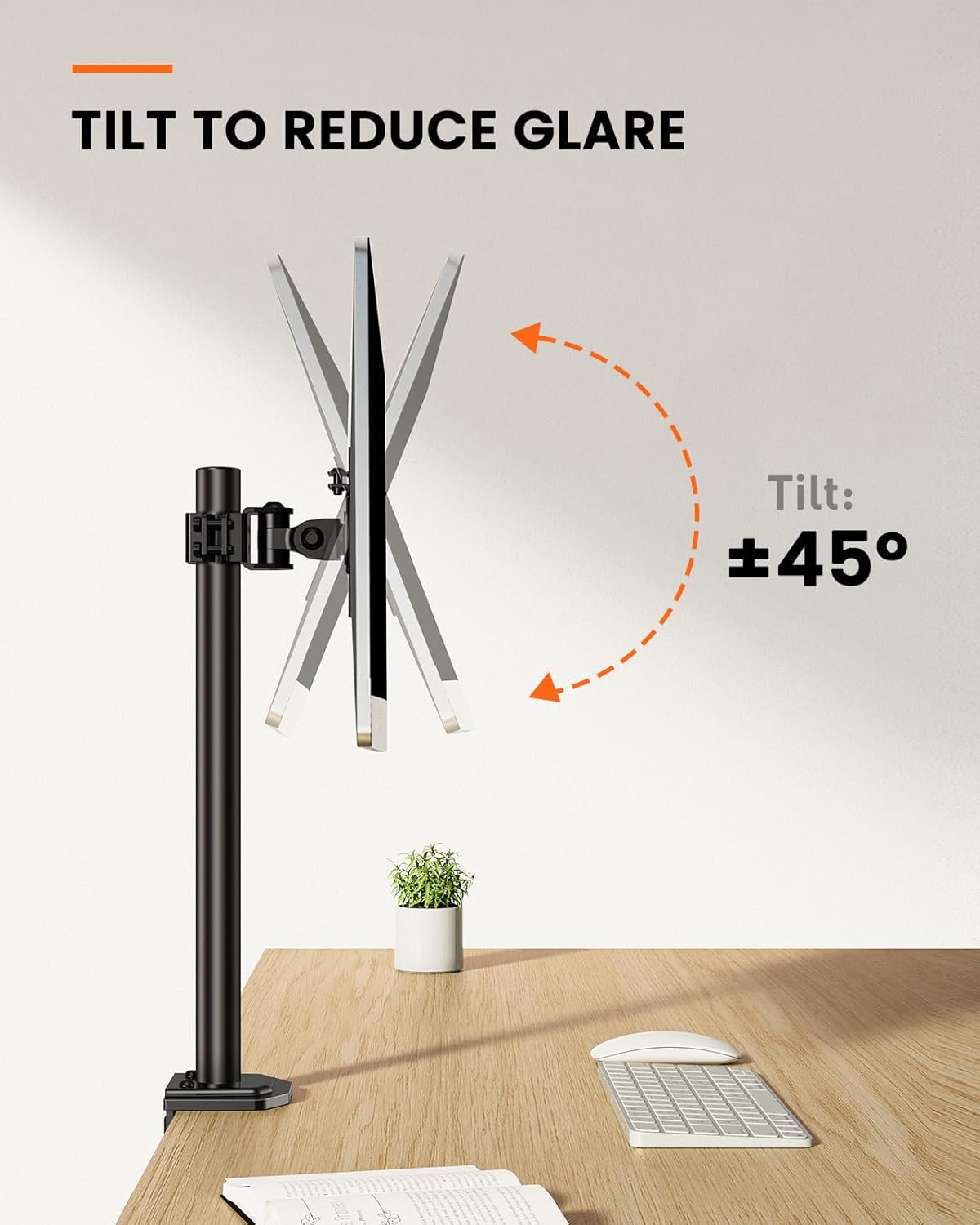 Single Monitor Stand 13 to 32 Inch Adjustable Arm Desk Mount VESA ErGear