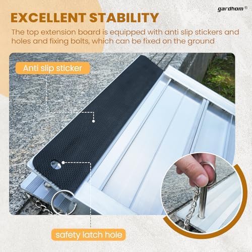 Wheelchair Ramps 6FT, gardhom Portable Aluminum Foldable 36kg Capacity