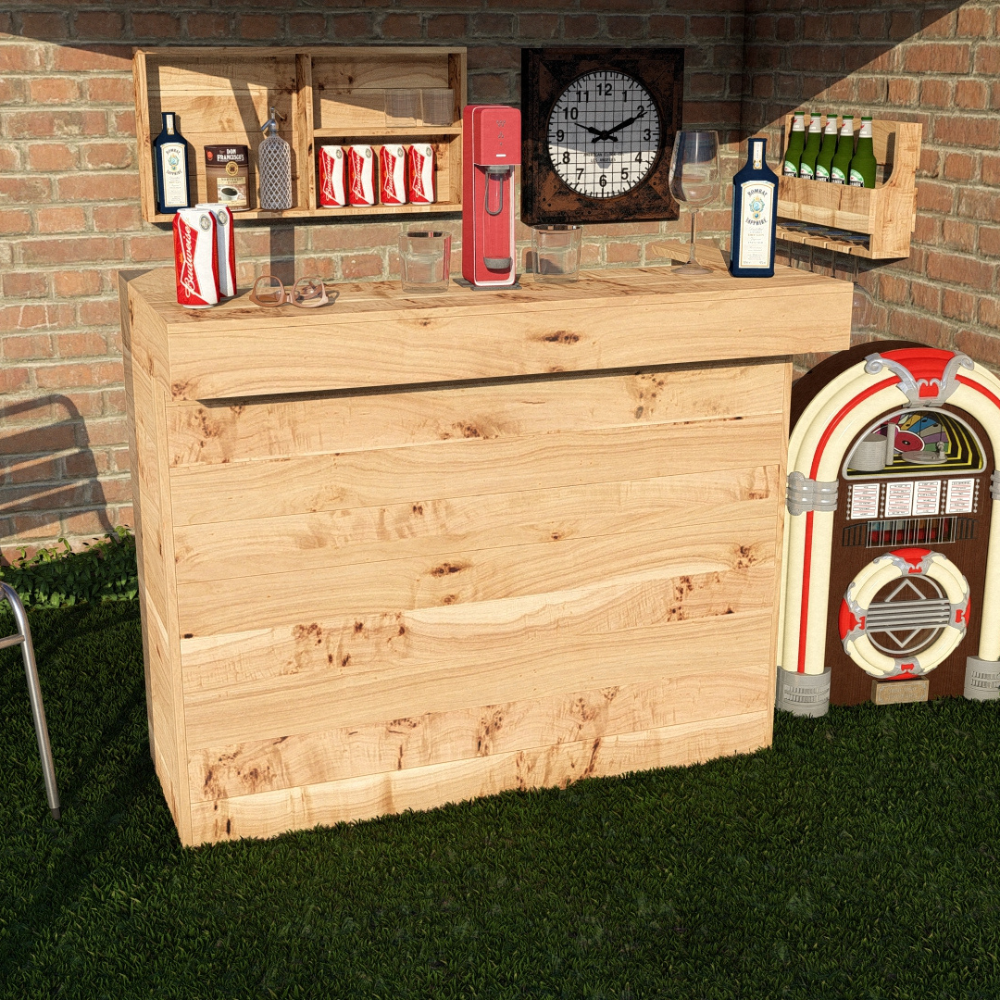 Garden Bar Outdoor Wooden Drinks Bar Rustic Patio Entertaining