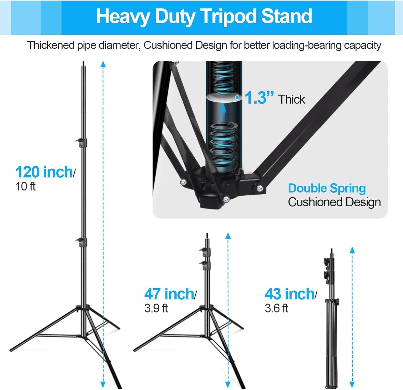 EMART 10x10ft Heavy Duty Adjustable Backdrop Stand for Photography Studio