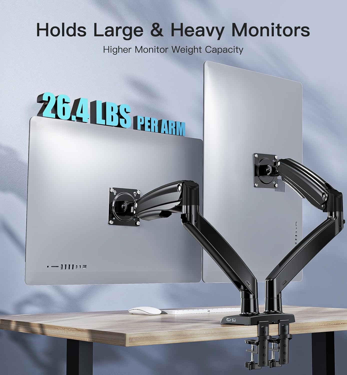 HUANUO Dual Monitor Arm - Adjustable Mount for 22-40'' Screens, Holds up to 12kg