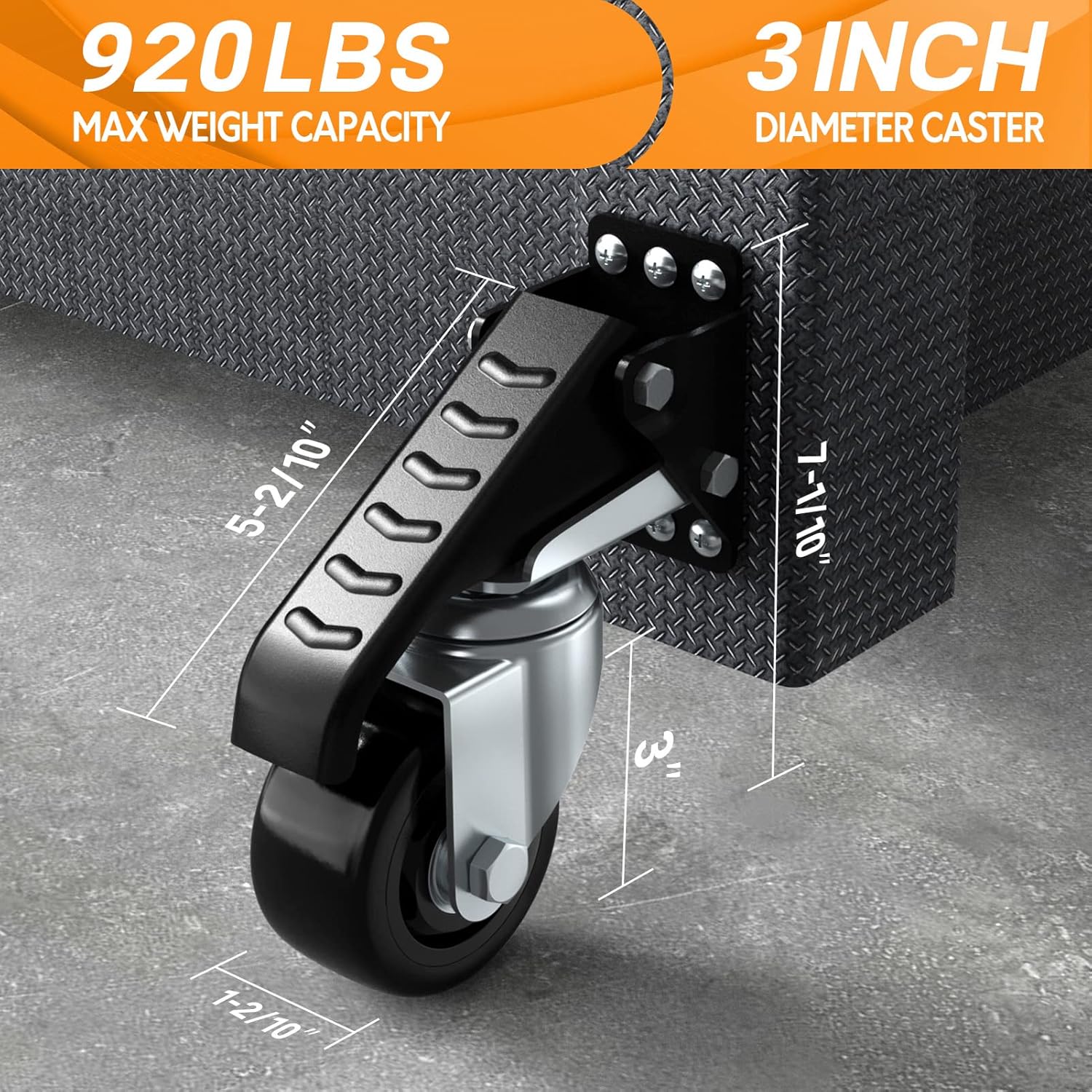 SOLEJAZZ 3" Heavy Duty Retractable Workbench Caster Wheels 420KG, 4 Pack
