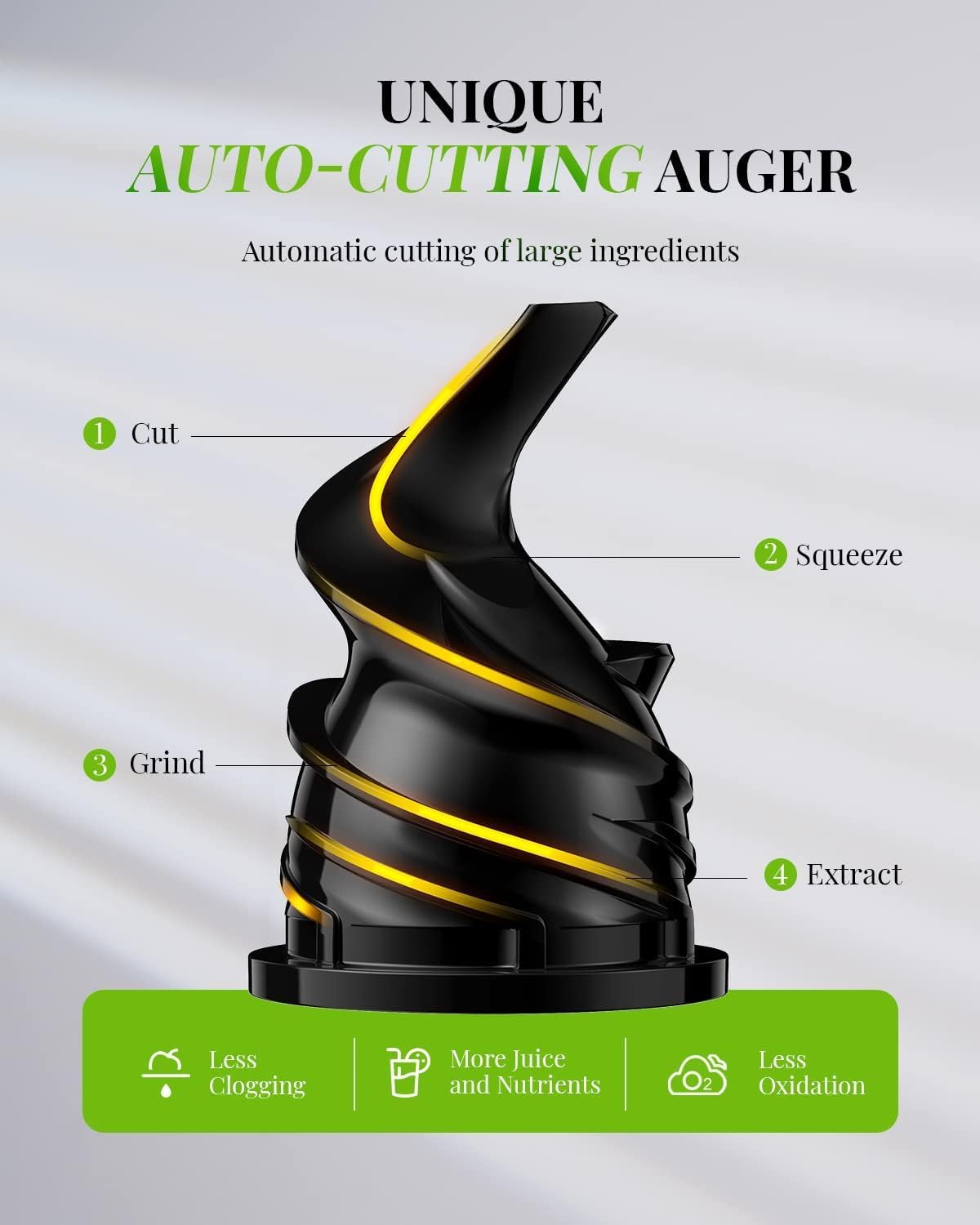 Cold Press Juicer Slow Masticating High Yield Easy Clean 600ml KIDISLE