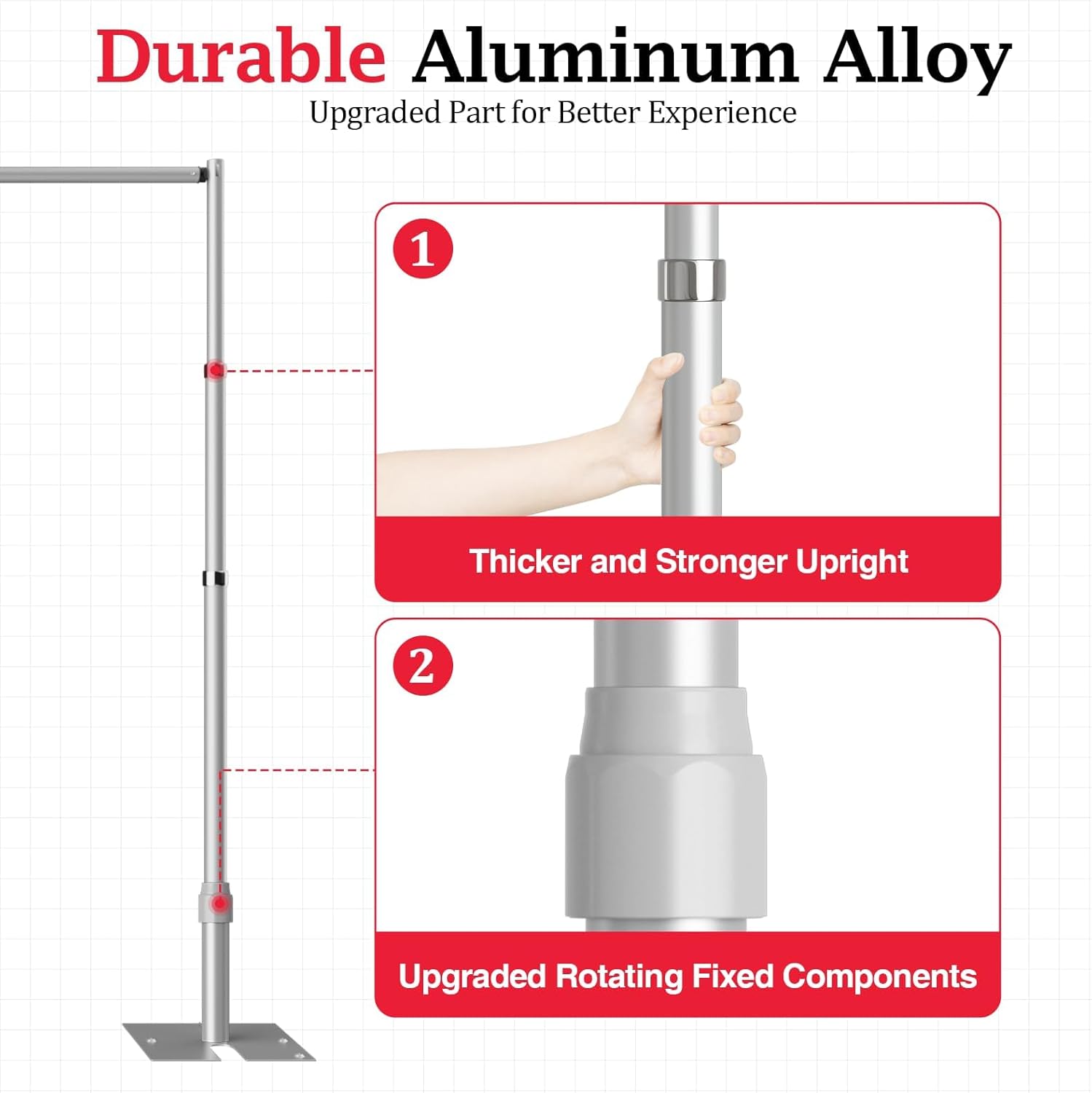 EMART 3x3m Pipe & Drape Backdrop Stand – Heavy Duty Frame for Events, Silver