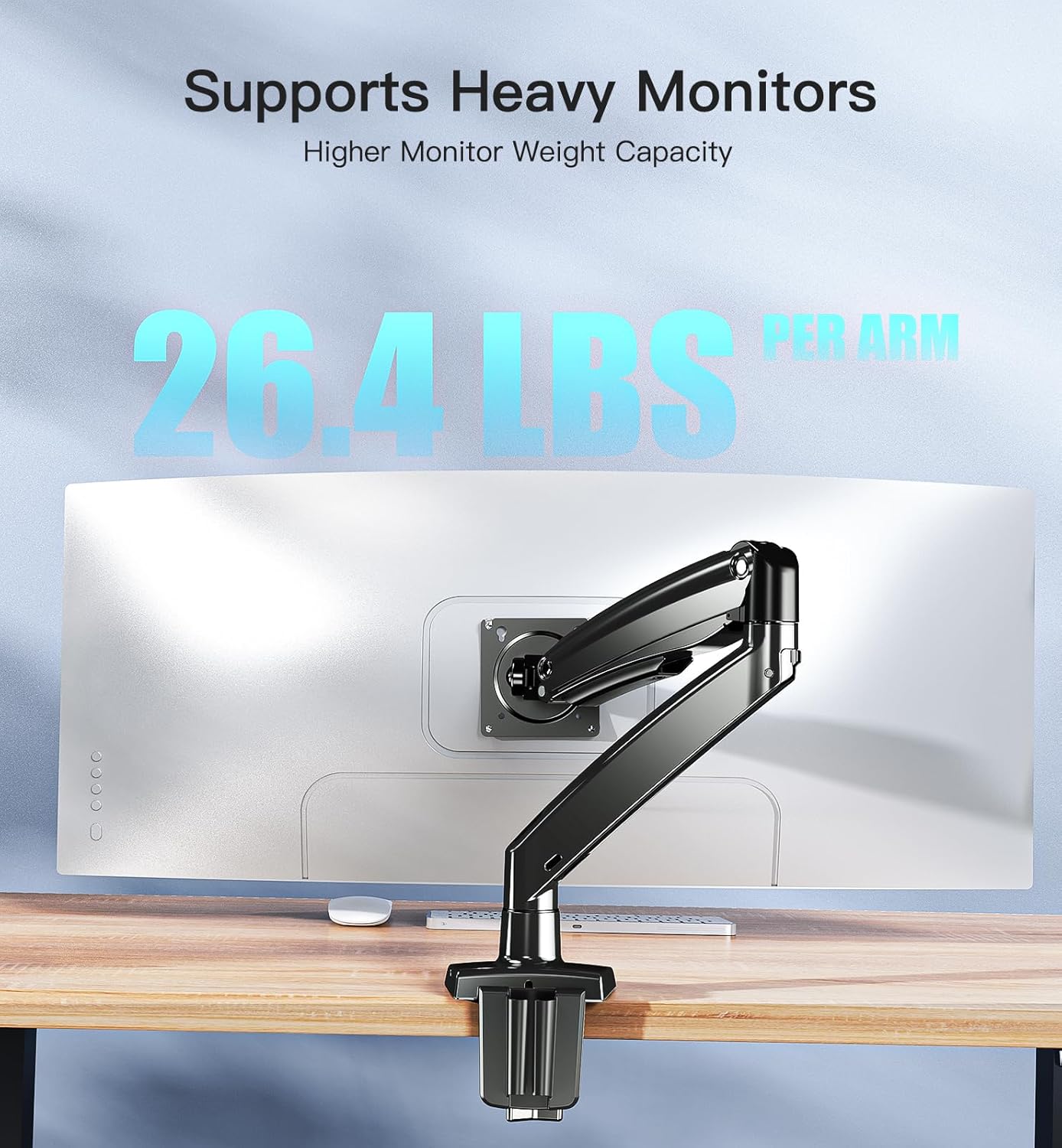 HUANUO Single Monitor Arm 13–40", Desk Mount with USB, VESA 75/100