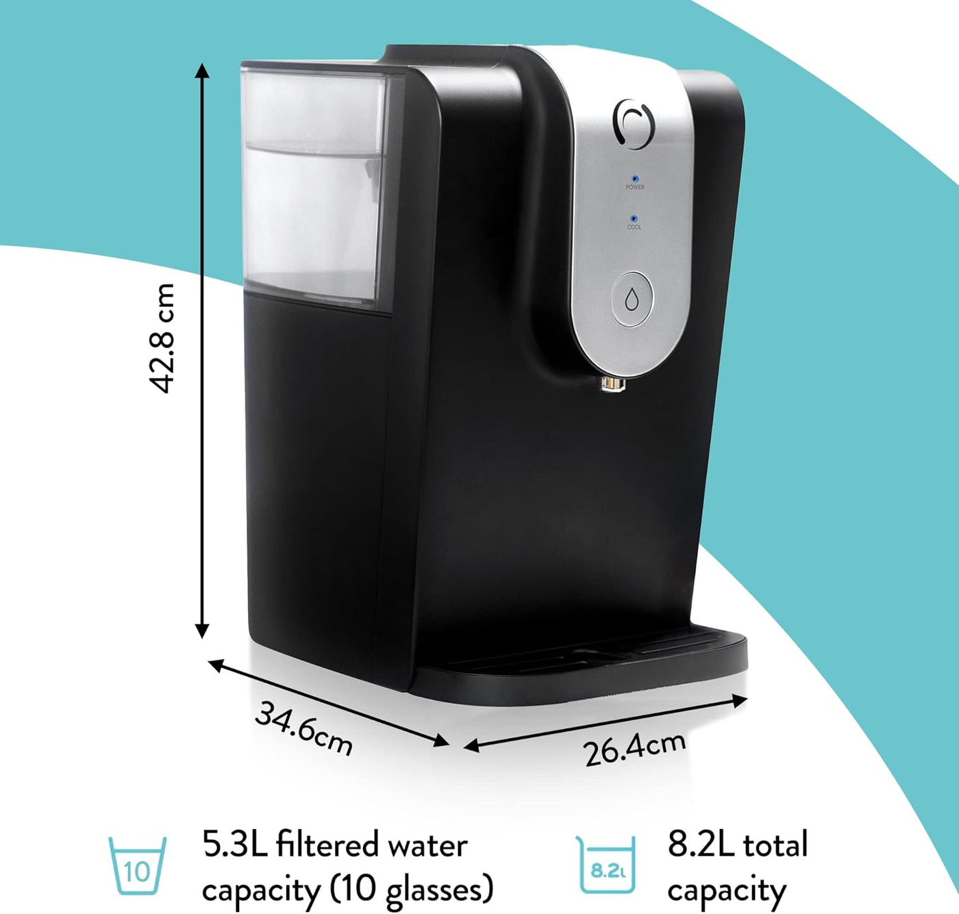 Aqua Optima Lumi Chilled Water Dispenser 8.2L with Evolve+ Filter