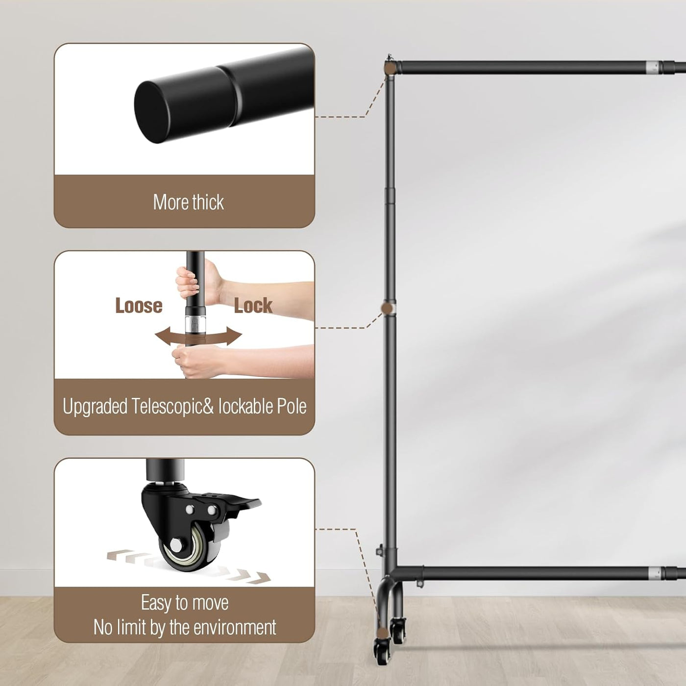 EMART 10x7.5ft Backdrop Stand with Wheels – Adjustable Photo Banner Frame