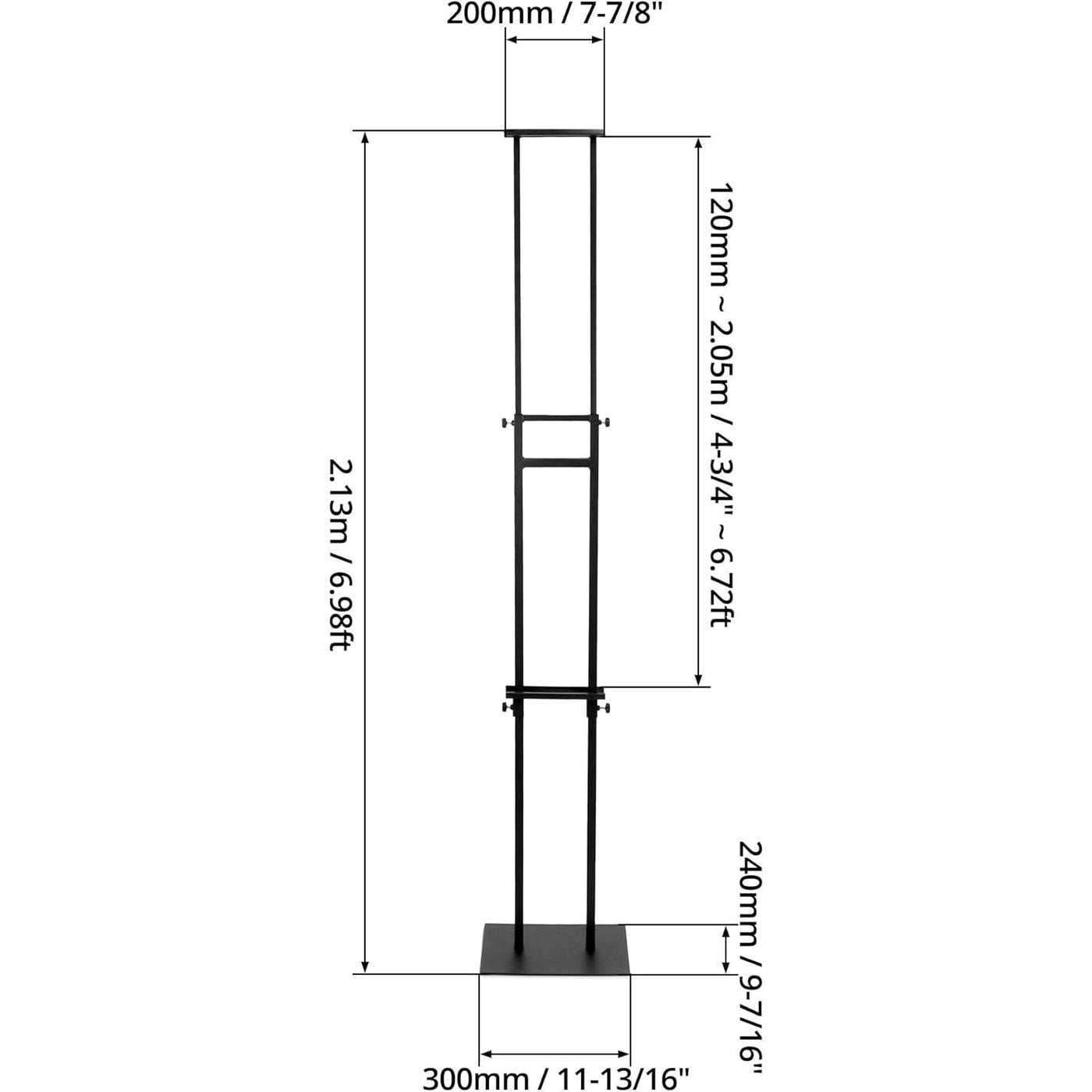 Double-Sided Sign Holder Stand Adjustable Display for Signs up to 83 in QWORK