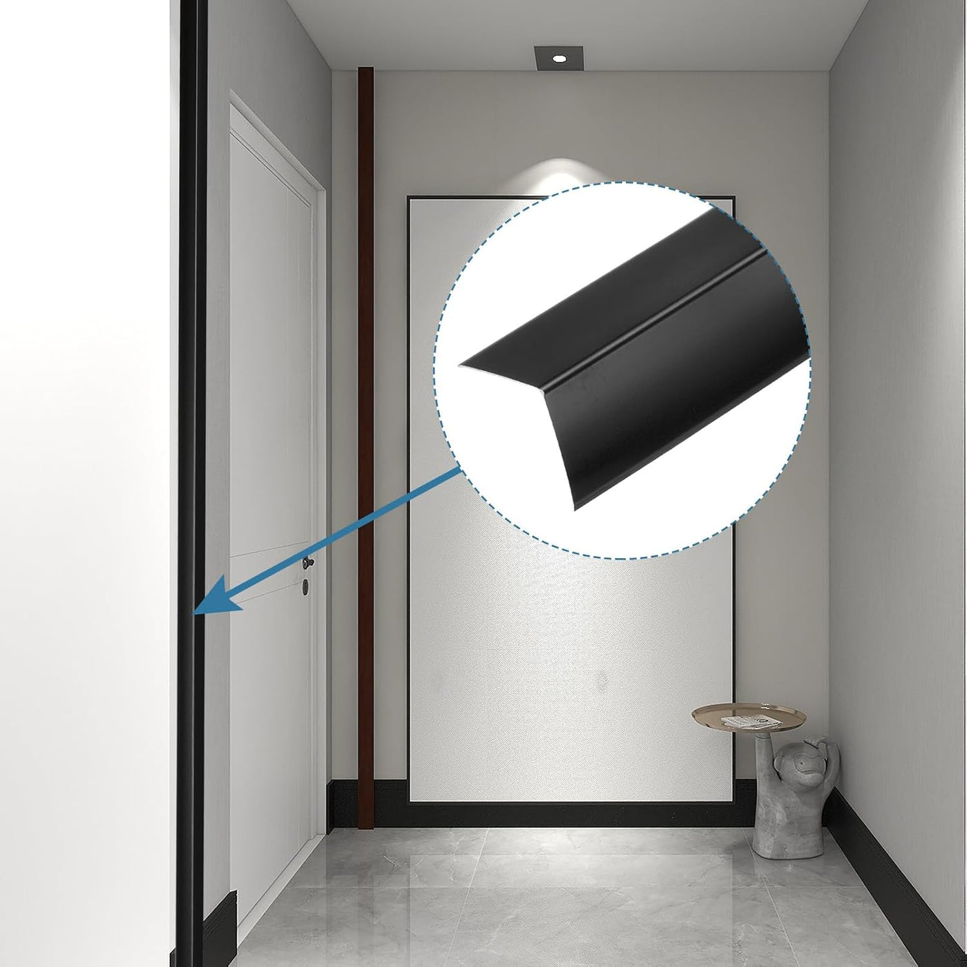 Aluminum Wall Corner Protectors 3pcs L Molding Edge Trim Black