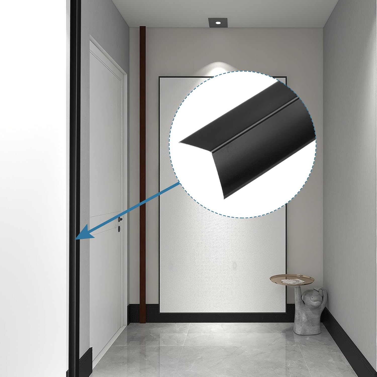 Aluminum Wall Corner Protectors 3pcs L Molding Edge Trim Black