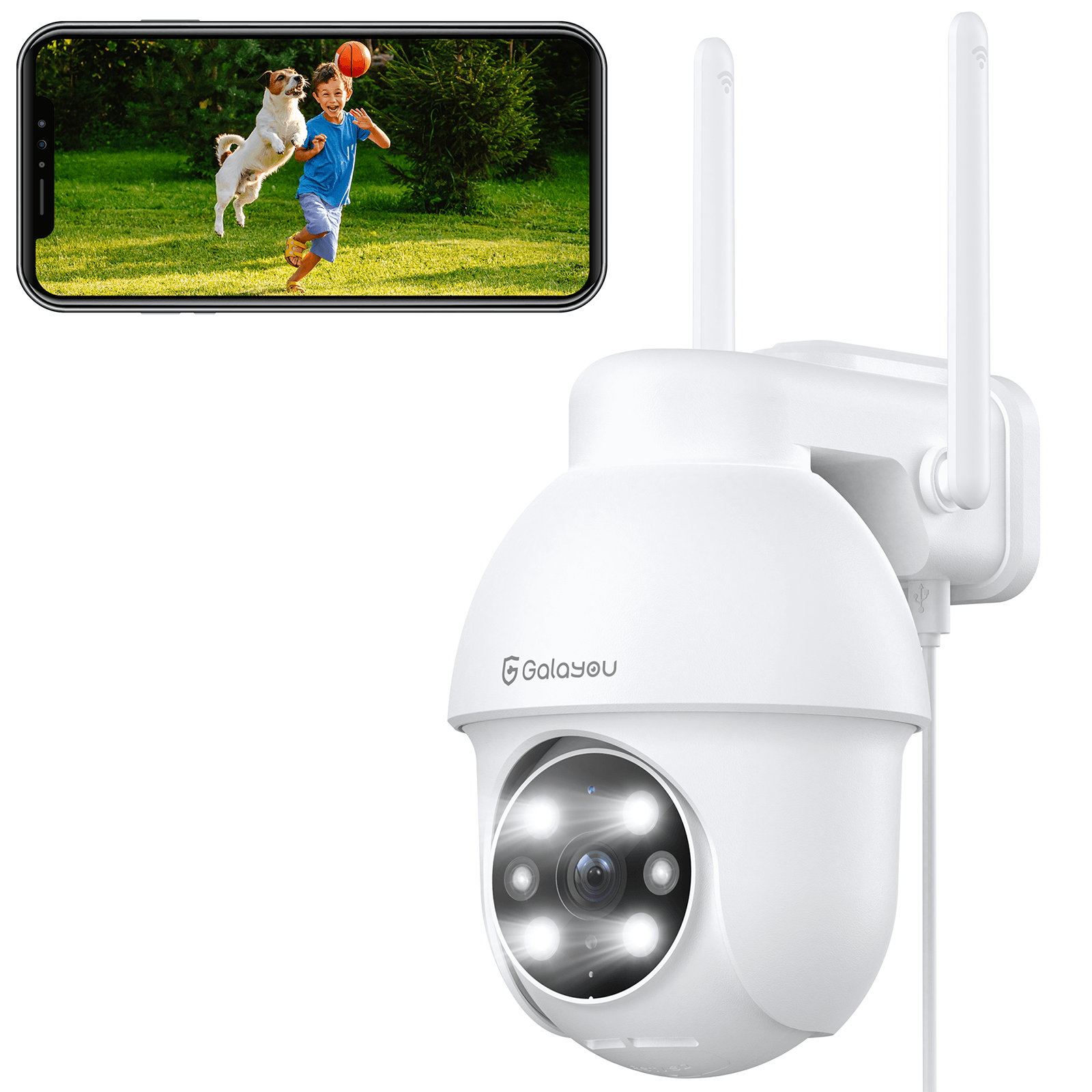 2K Security Cameras Outdoor, GALAYOU WiFi Home Surveillance 360°Pan-Tilt - Massive Discounts