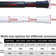 2PCS Extendable Curtain Rods Black Telescopic Spring, 70.5-120CM - Massive Discounts